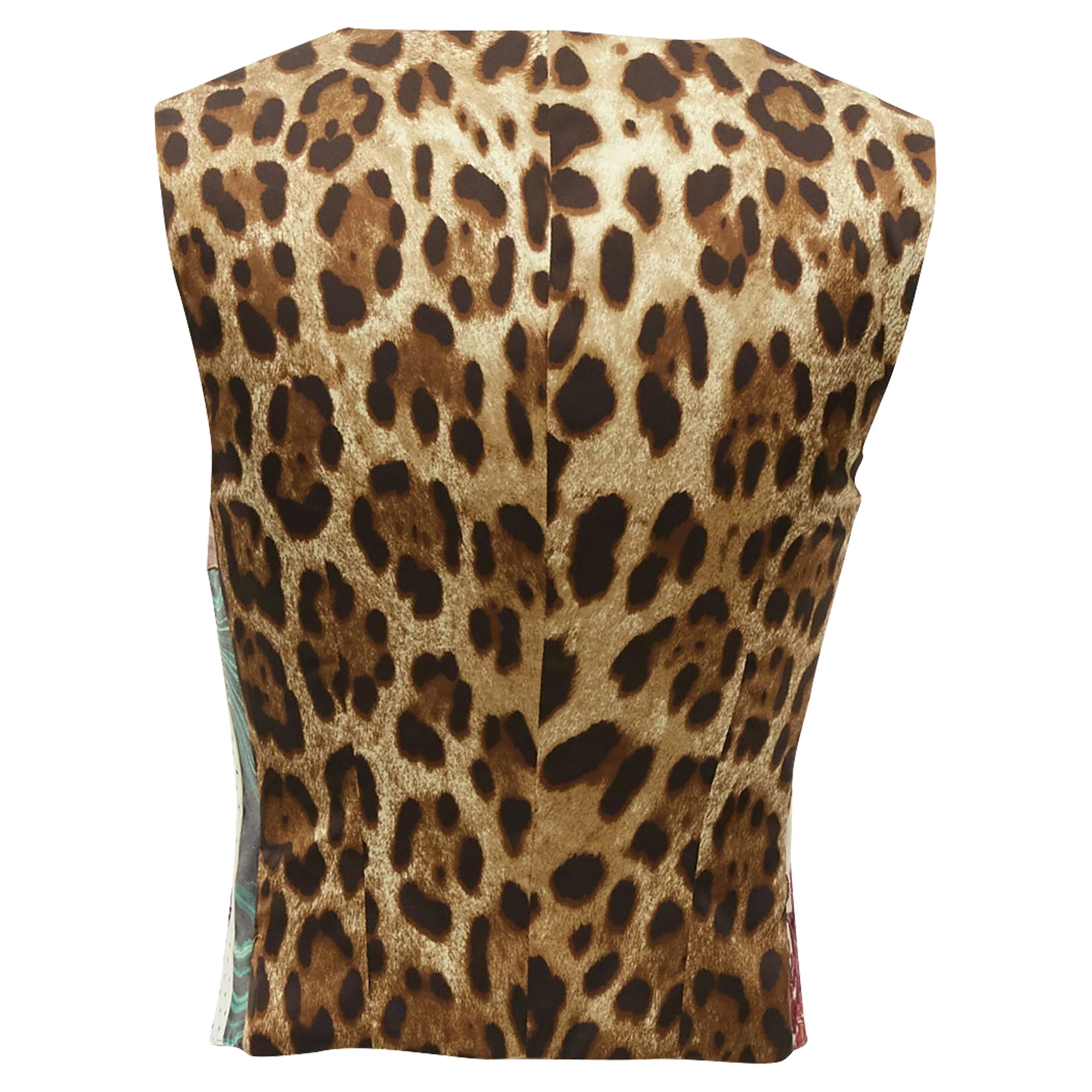 Women's Dolce Gabbana Mixed Floral Brocade Patchwork Wrap Button Waistcoat Vest - Image 6