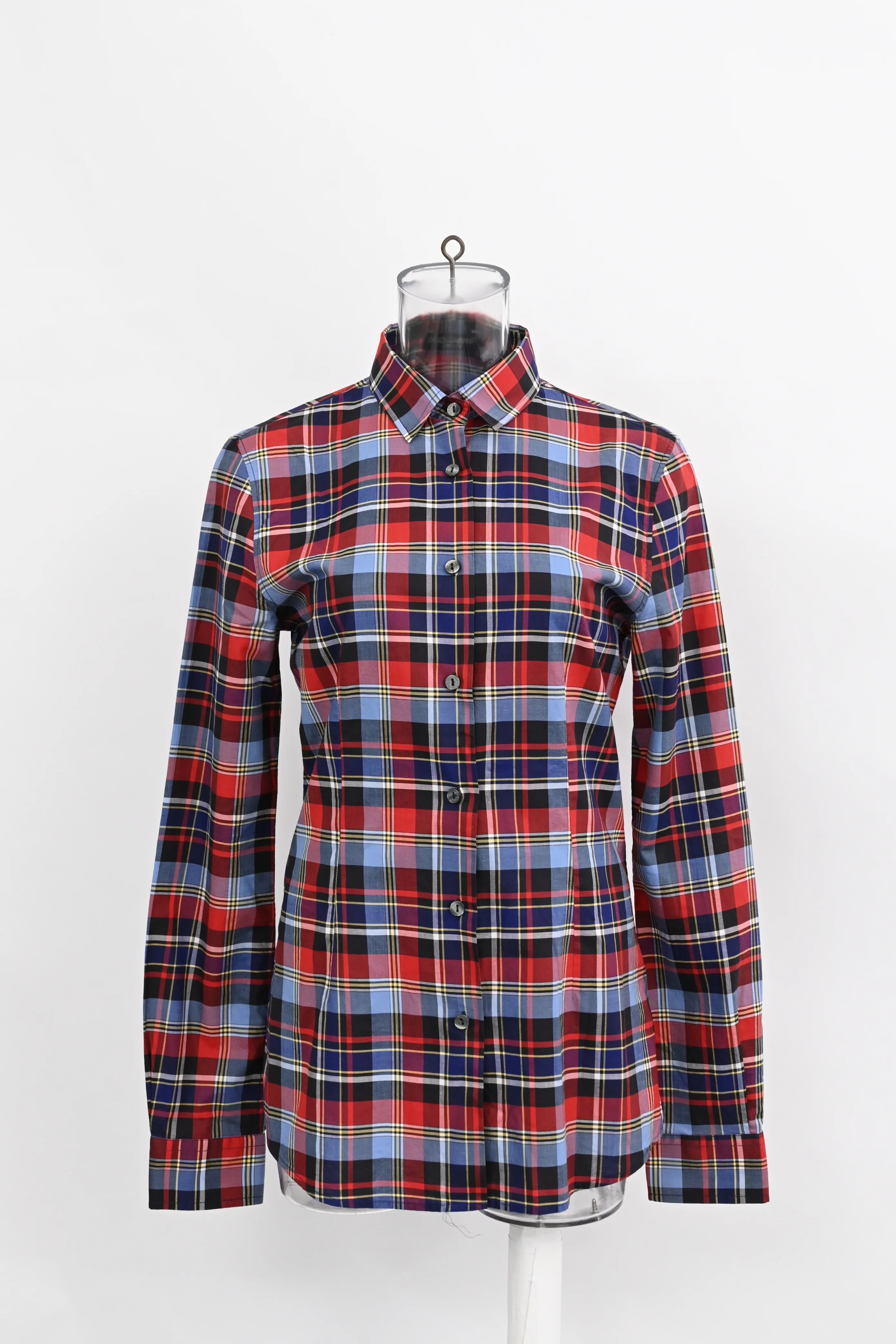 Women's Dolce & Gabbana Plaid Button Down Shirt in Multicolor Cotton - Image 3