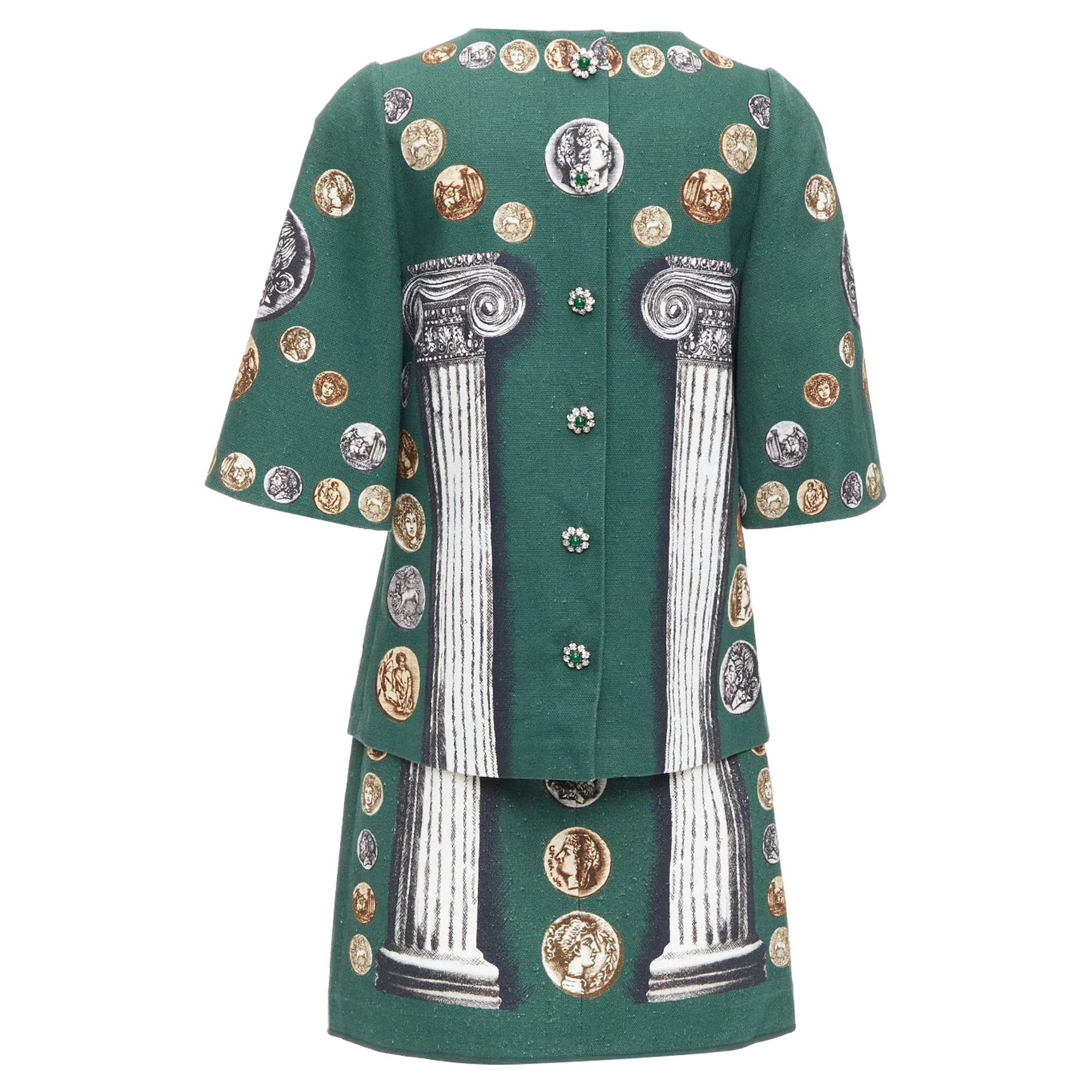 Women's Dolce Gabbana Roman Coin Column Bejeweled Dress - Image 5
