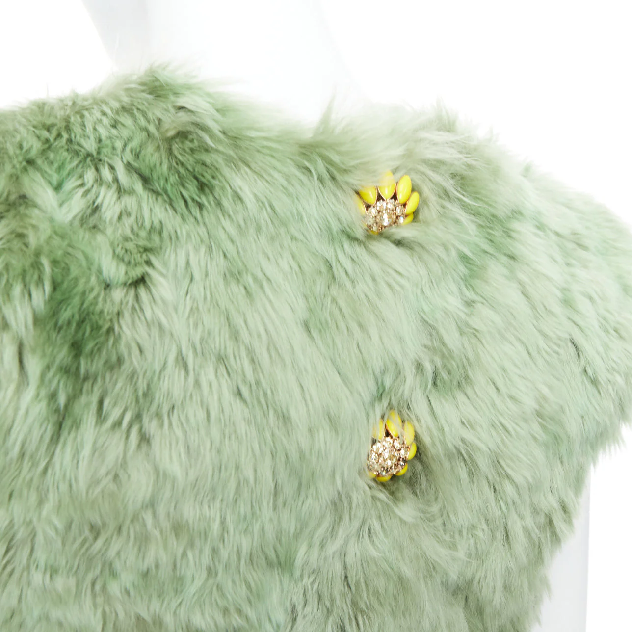Women's Dolce & Gabbana Runway fur floral crystal button dress - Image 8