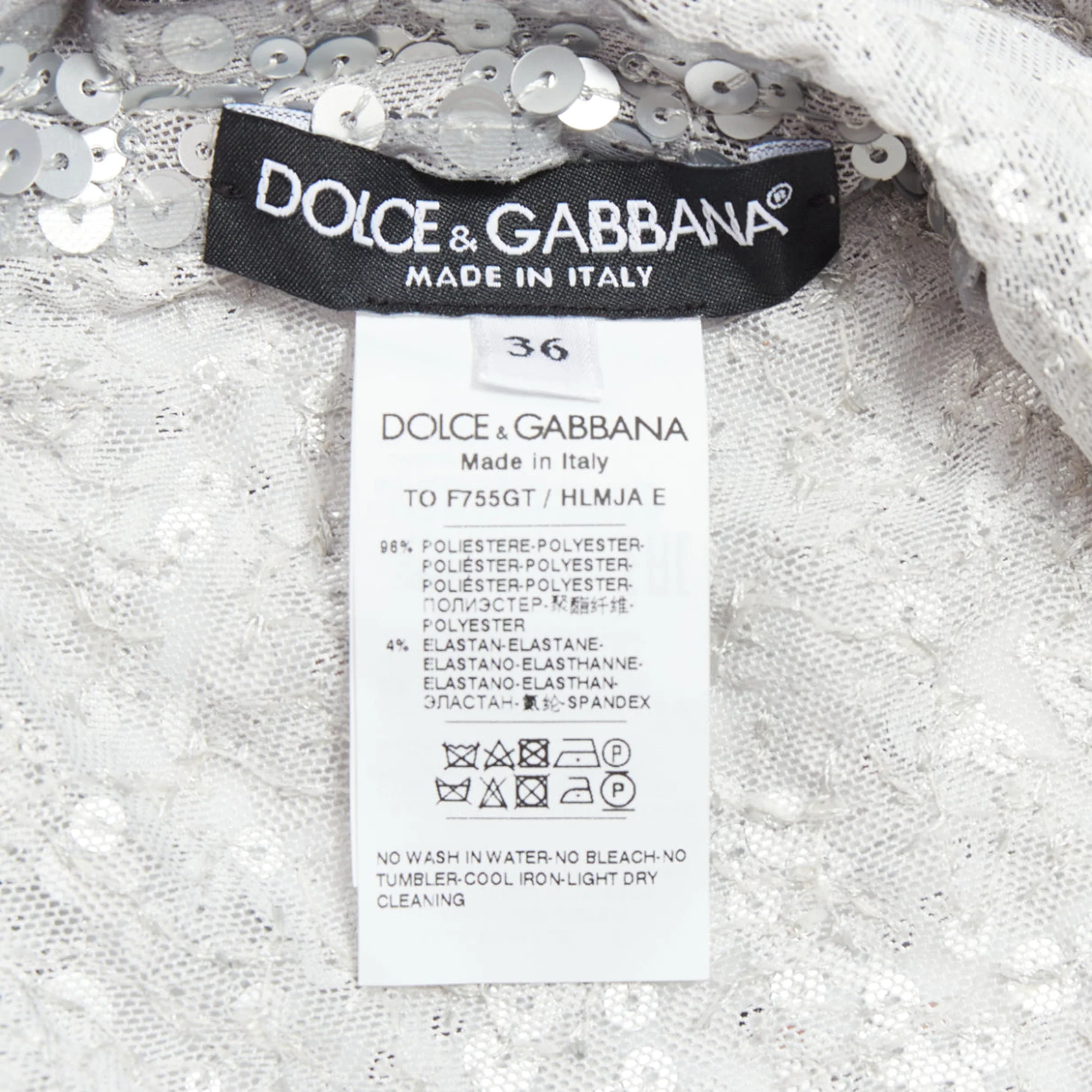 Women's Dolce Gabbana Runway Sequins Charm Plunge Top - Image 8