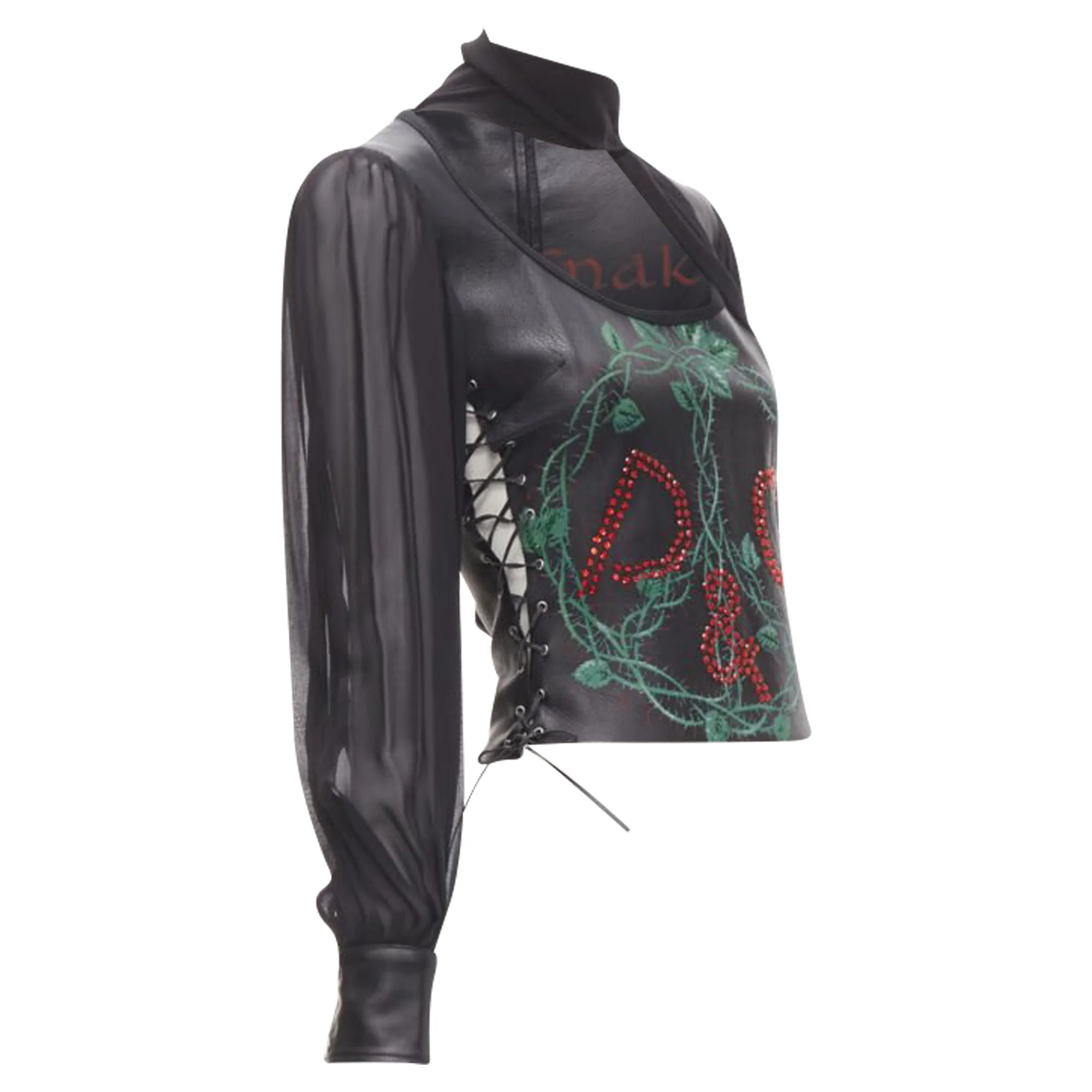 Women's Dolce & Gabbana scaled leather corset blouse - Image 3