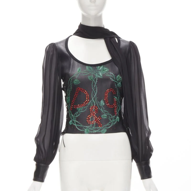 Women's Dolce & Gabbana scaled leather corset blouse - Image 7