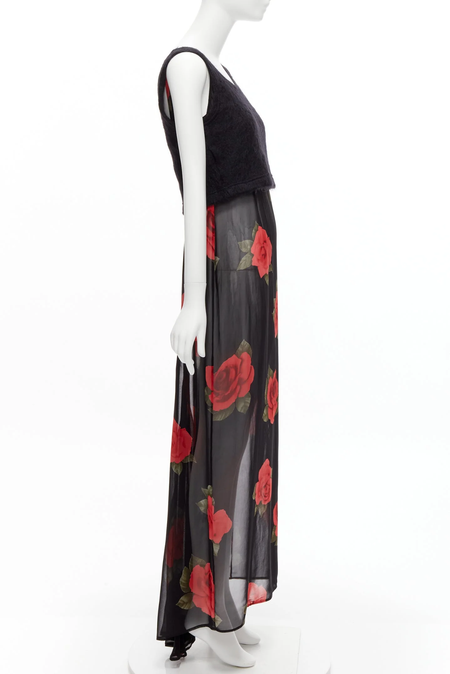 Women's Dolce & Gabbana sheer rose dress cropped sweater vest set - Image 10