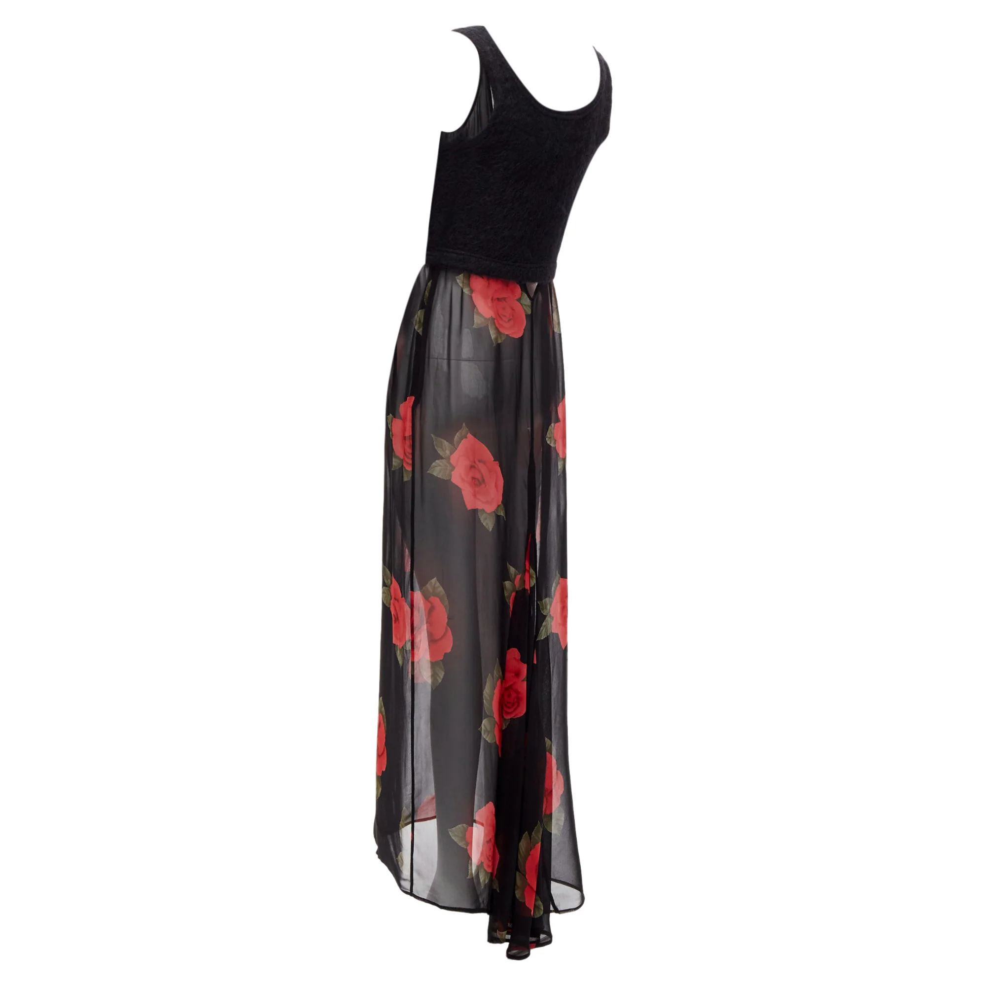 Women's Dolce & Gabbana sheer rose dress cropped sweater vest set - Image 6