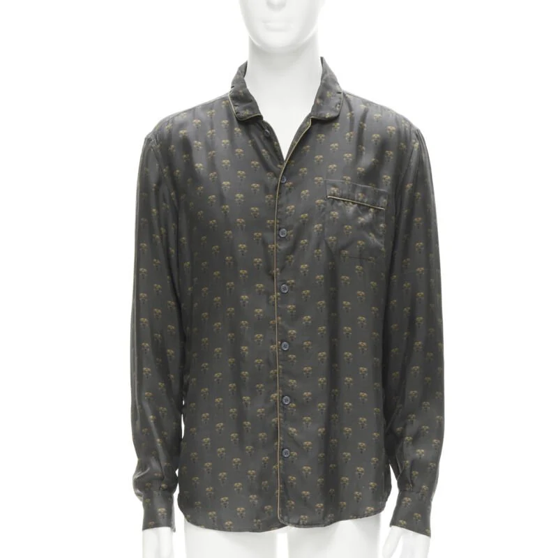 Women's Dolce & Gabbana silk Queen Bee print pajama shirt - Image 7