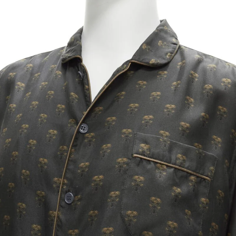Women's Dolce & Gabbana silk Queen Bee print pajama shirt - Image 8