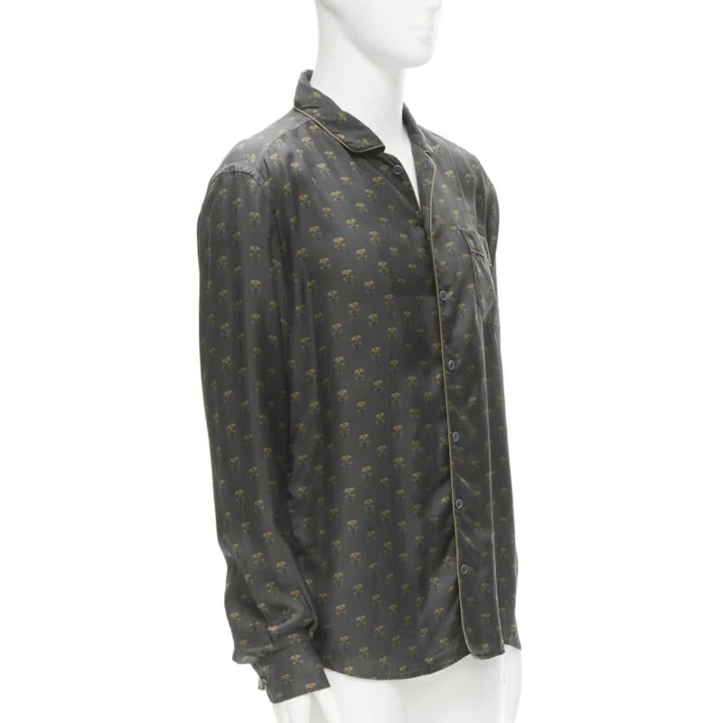 Women's Dolce & Gabbana silk Queen Bee print pajama shirt - Image 9