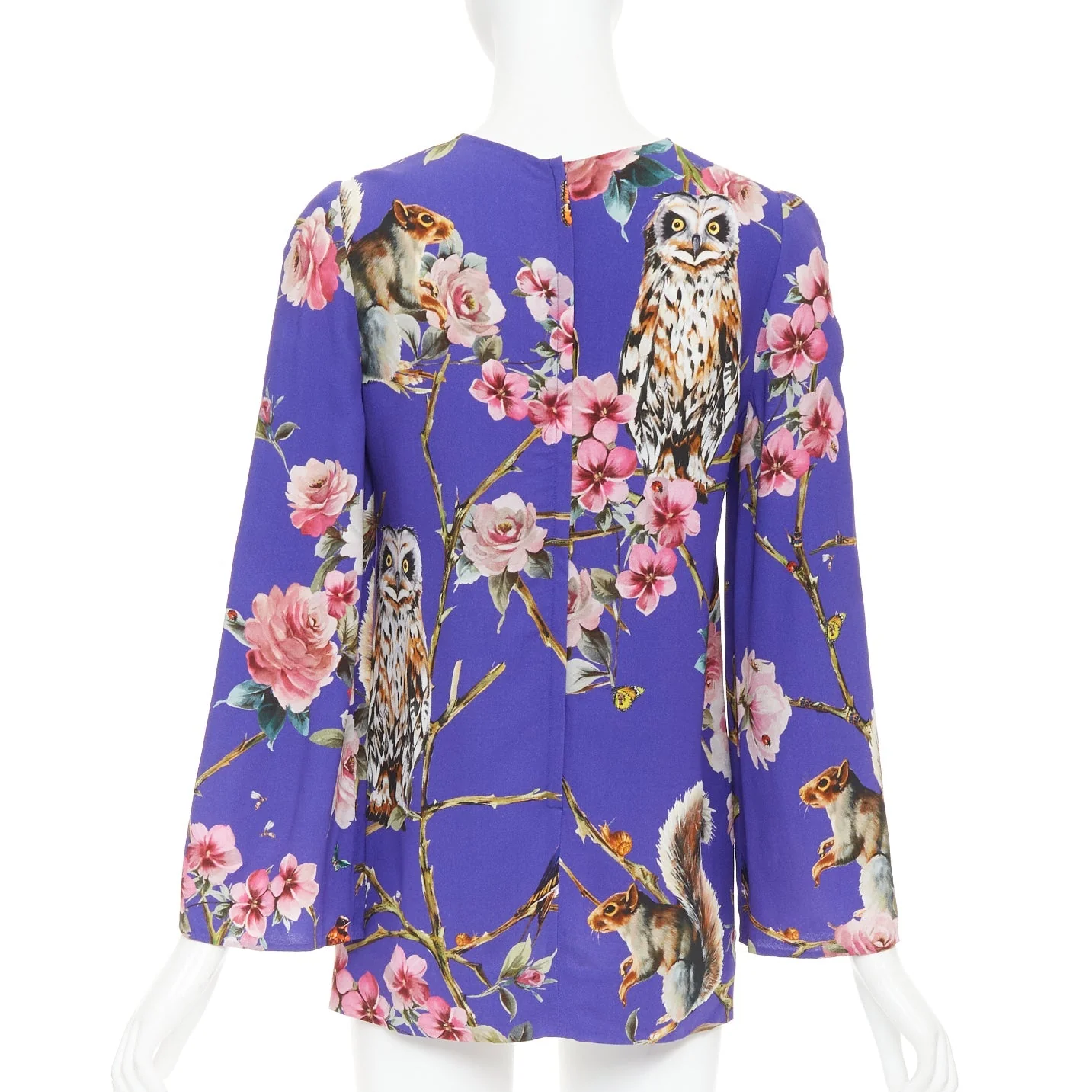 Women's Dolce Gabbana squirrel floral print cropped sleeve tunic top - Image 5