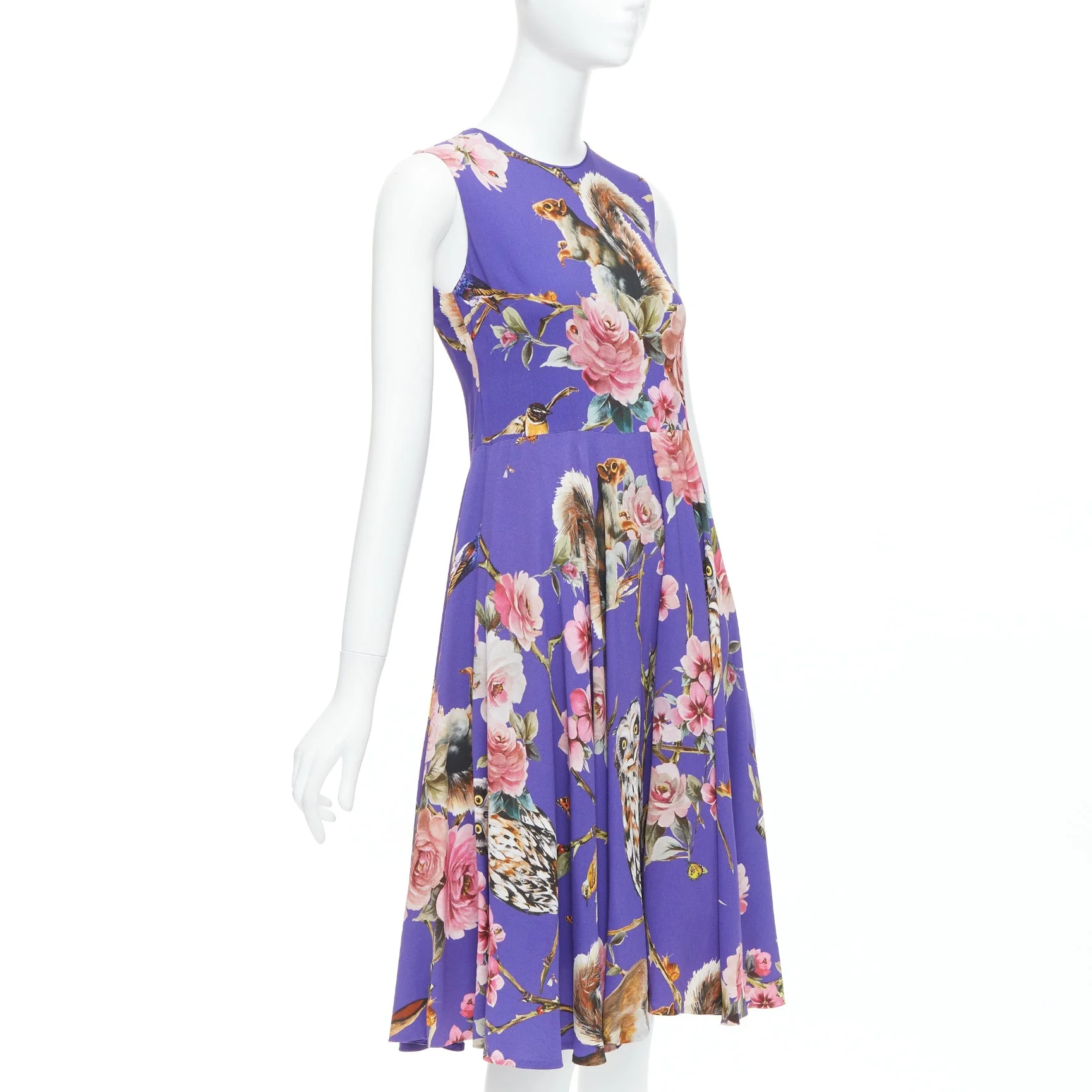 Women's Dolce Gabbana squirrel garden floral print cocktail dress - Image 9