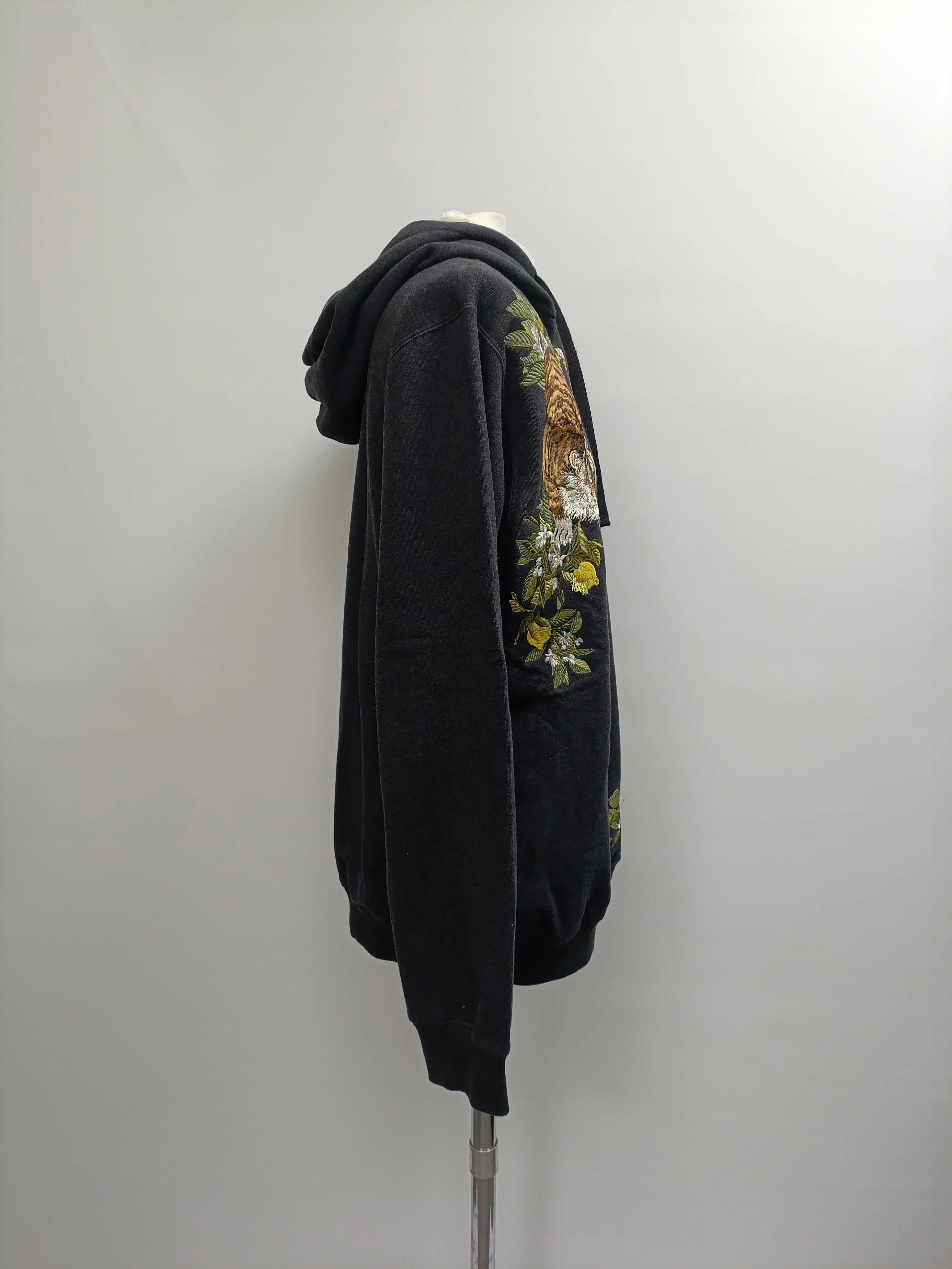 Women's  Dolce & Gabbana Tiger-Embroidered Hoodie in Grey Cotton - Image 7