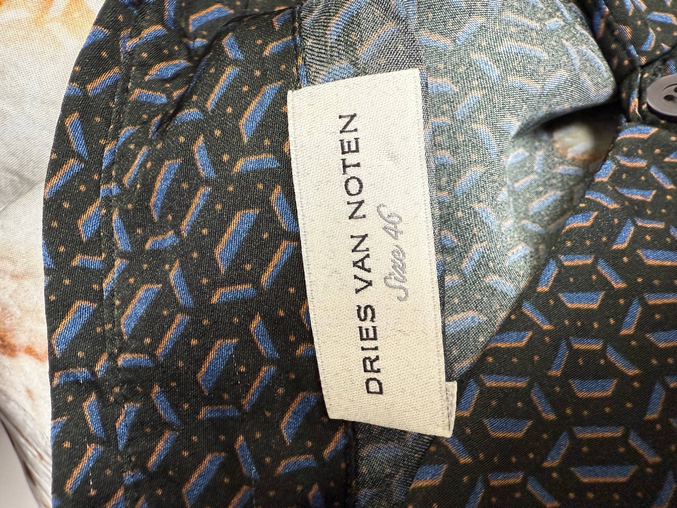 Men's Dries Van Noten Patterned Splash Shirt in Multicolor Viscose - Image 9