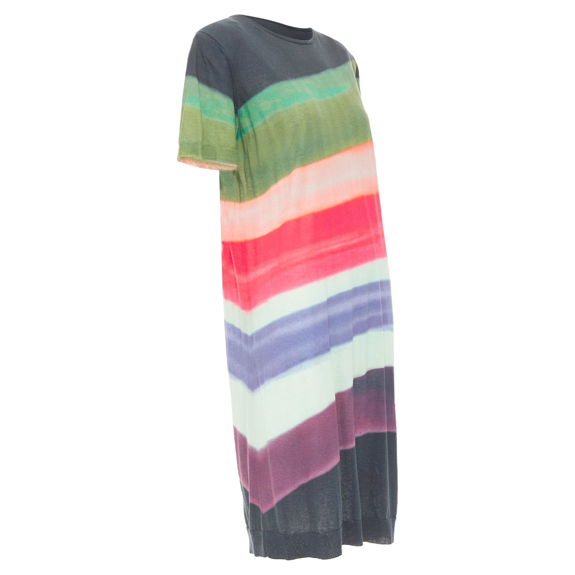 Women's DRIES VAN NOTEN 2021 Len Lye  Runway multicolor  shoulder pad tshirt dress S - Image 3
