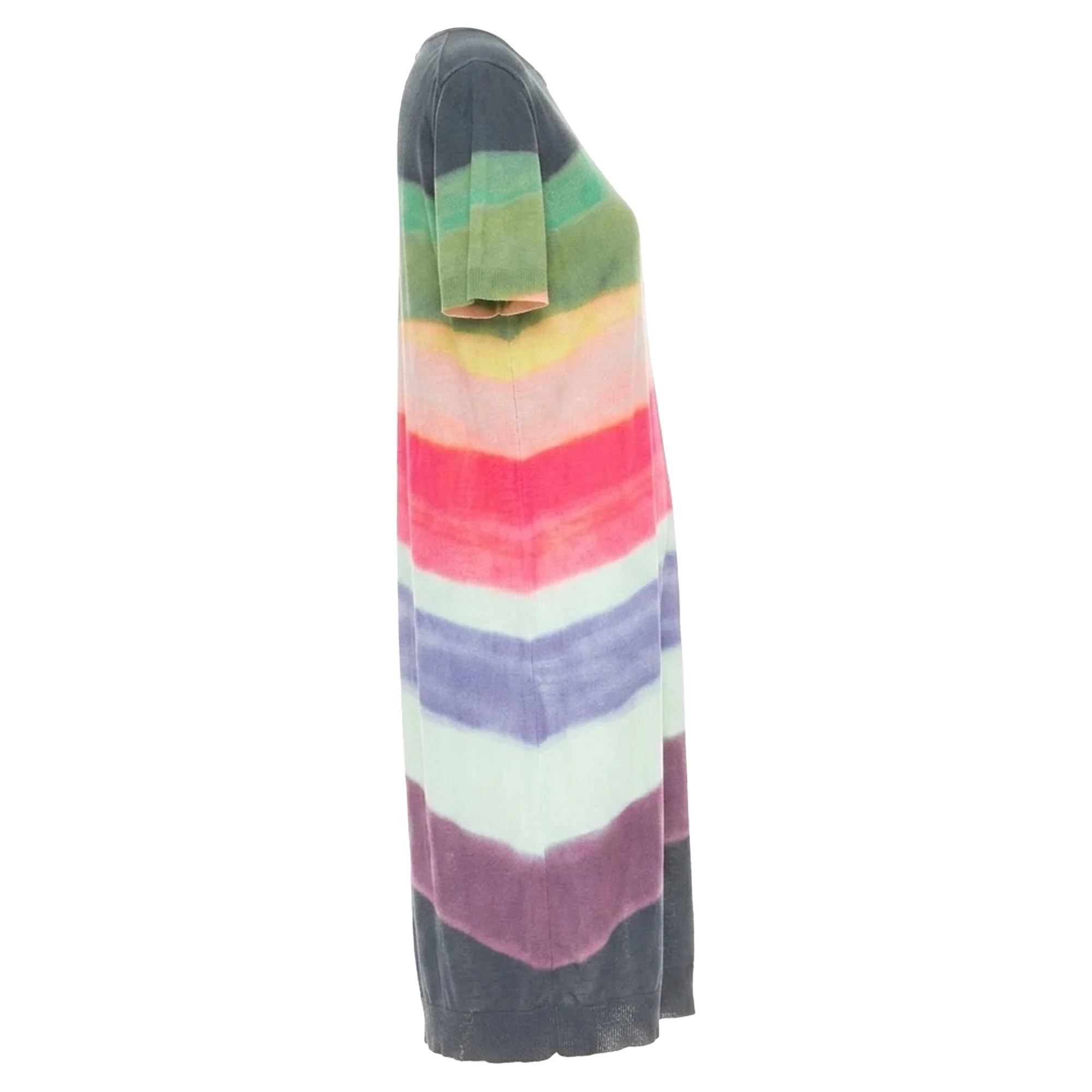 Women's DRIES VAN NOTEN 2021 Len Lye  Runway multicolor  shoulder pad tshirt dress S - Image 4