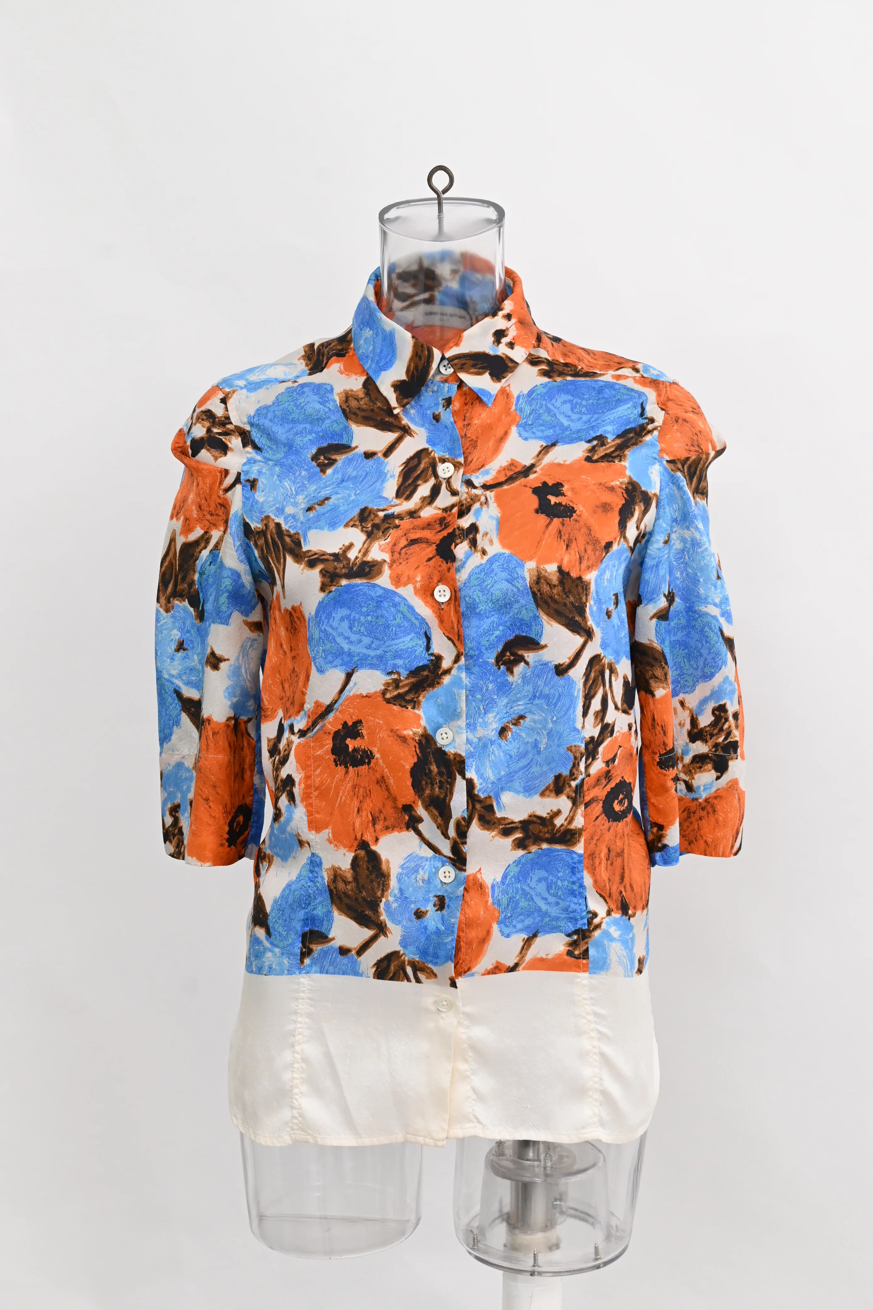 Women's Dries Van Noten Button-Down Floral-Print Shirt in Multicolor Silk - Image 6
