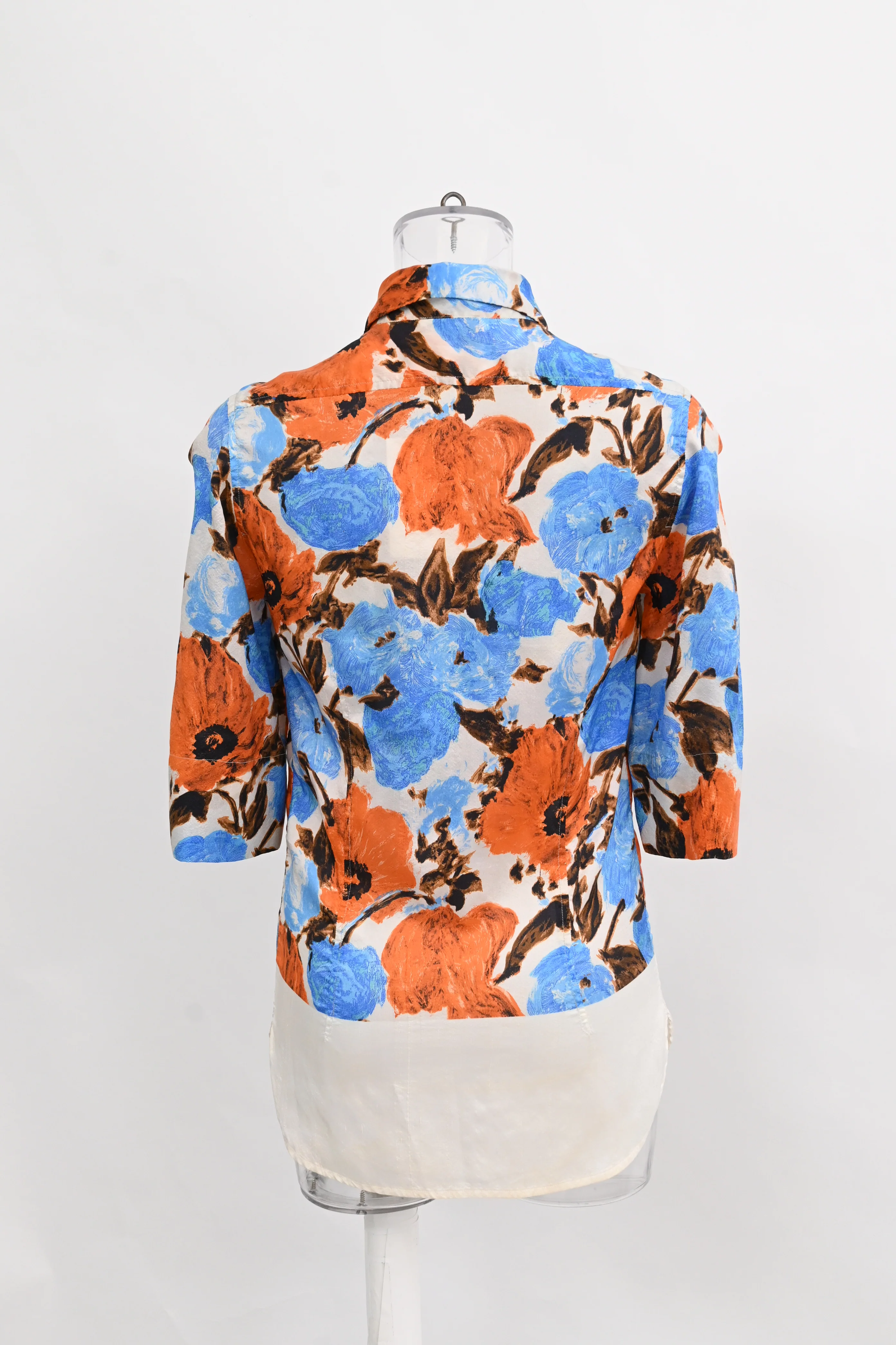 Women's Dries Van Noten Button-Down Floral-Print Shirt in Multicolor Silk - Image 8
