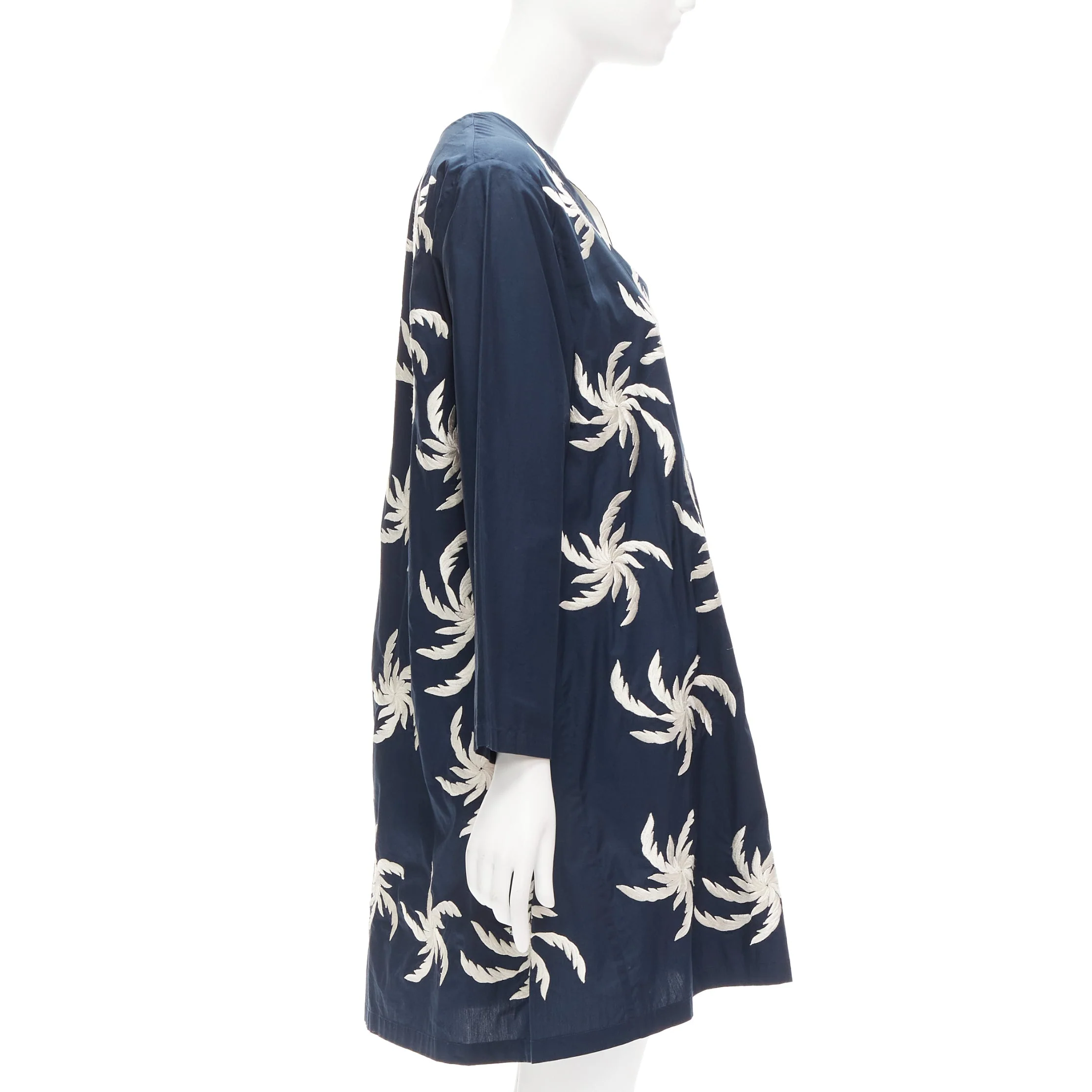 Women's Dries Van Noten cotton floral embroidery boxy dress - Image 10