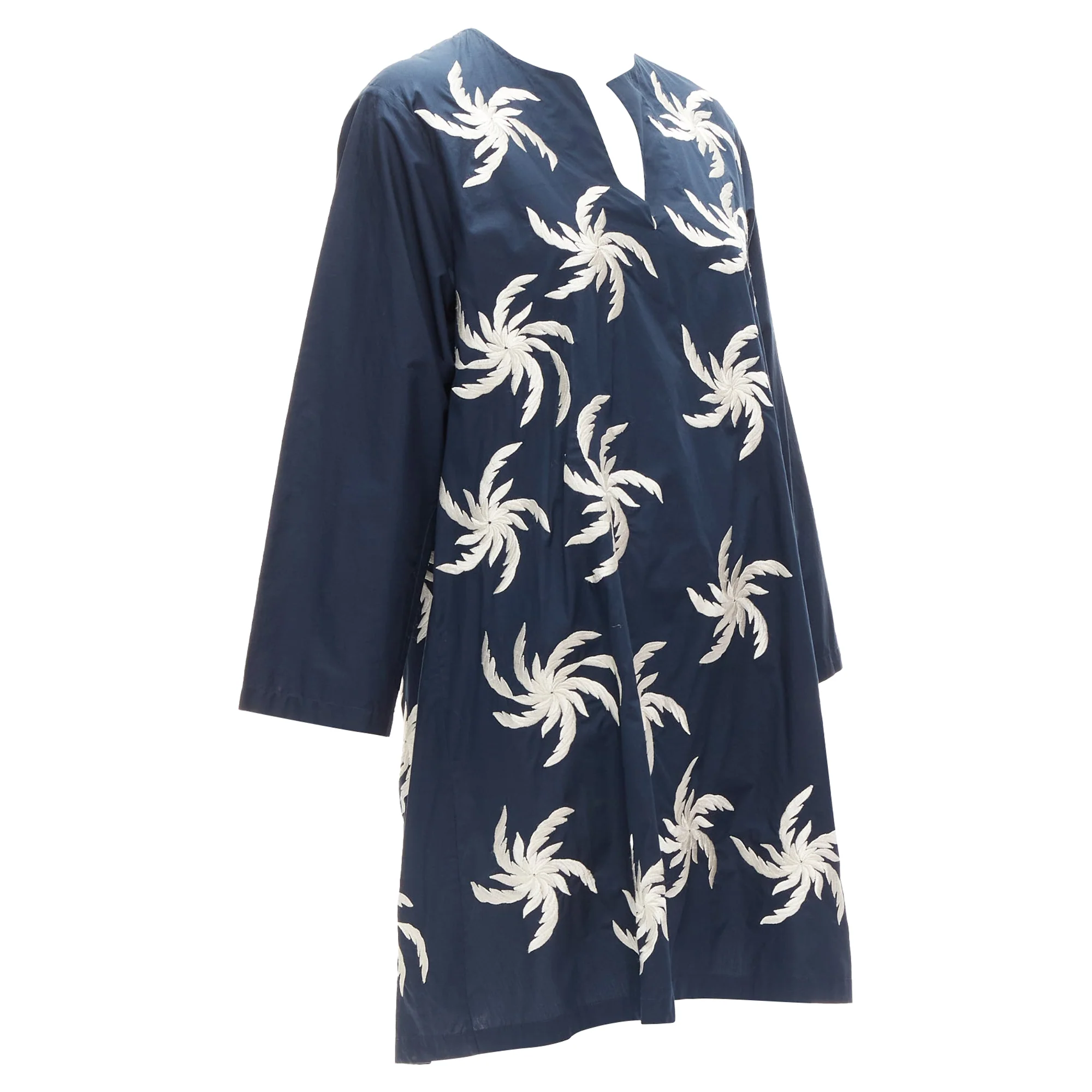 Women's Dries Van Noten cotton floral embroidery boxy dress - Image 3