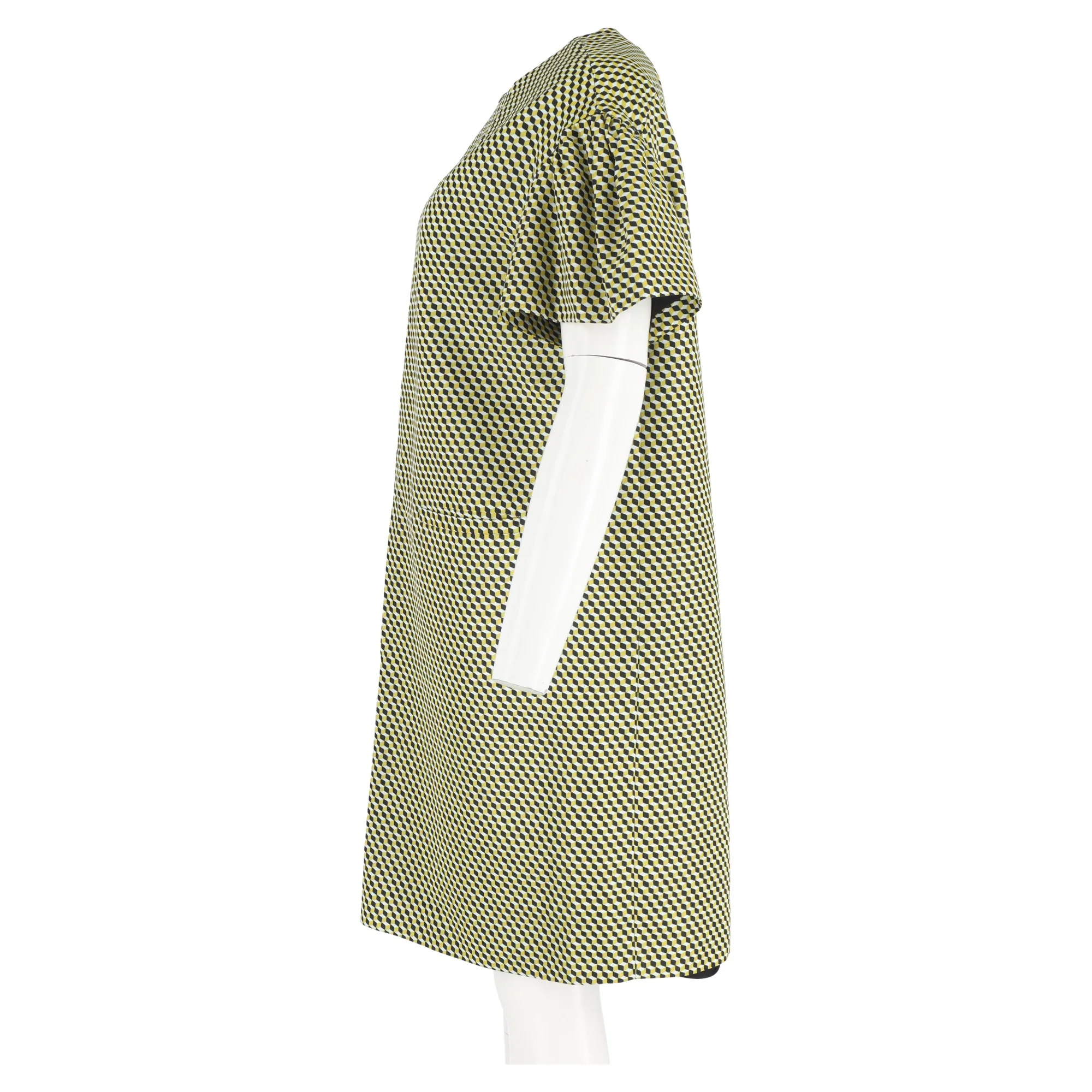 Women's Dries Van Noten Geometric Printed Dress in Multicolor Silk - Image 5