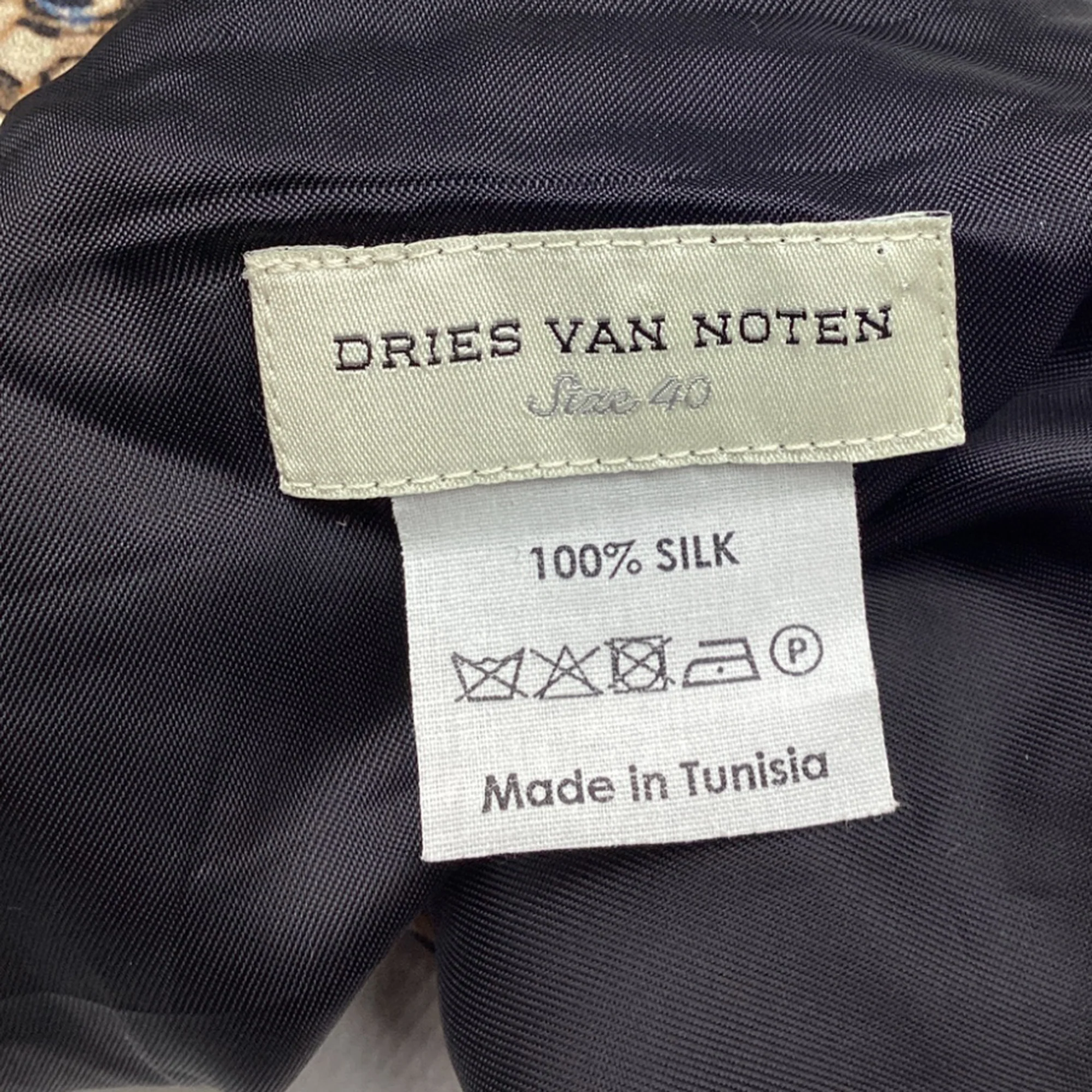 Women's Dries Van Noten Printed Asymmetric Midi Skirt in Brown Silk - Image 4