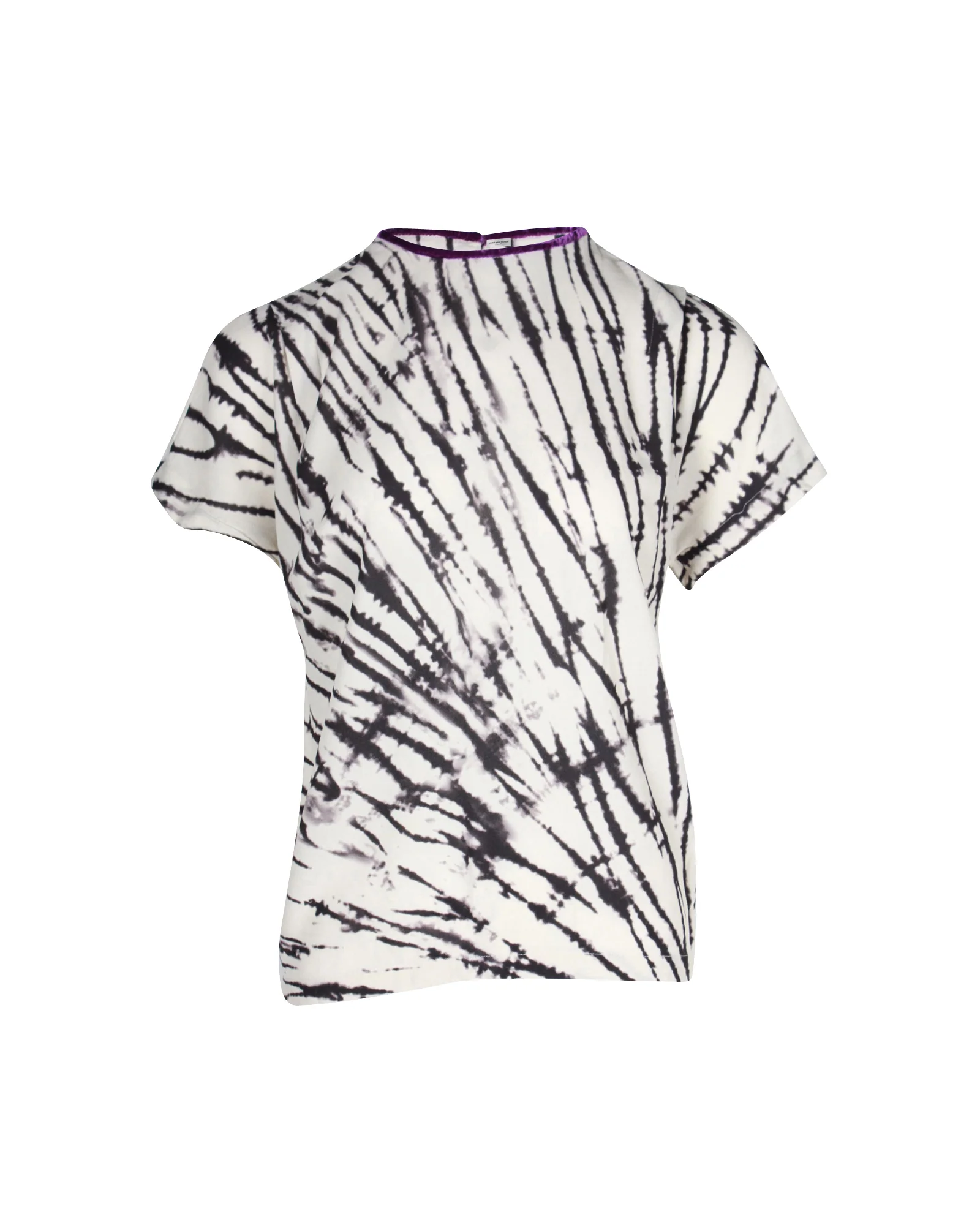 Women's Dries Van Noten Printed Blouse in White Viscose