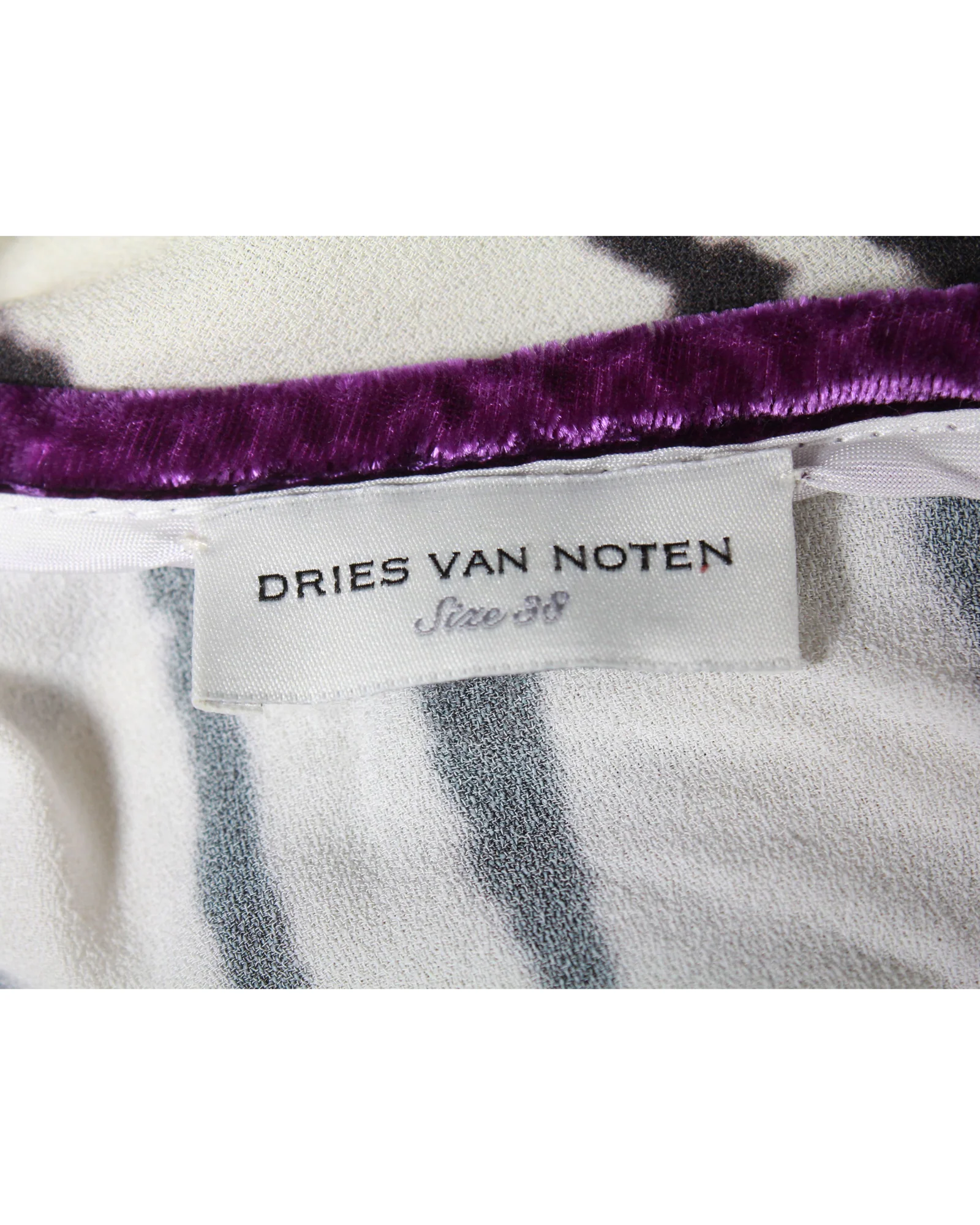 Women's Dries Van Noten Printed Blouse in White Viscose - Image 4