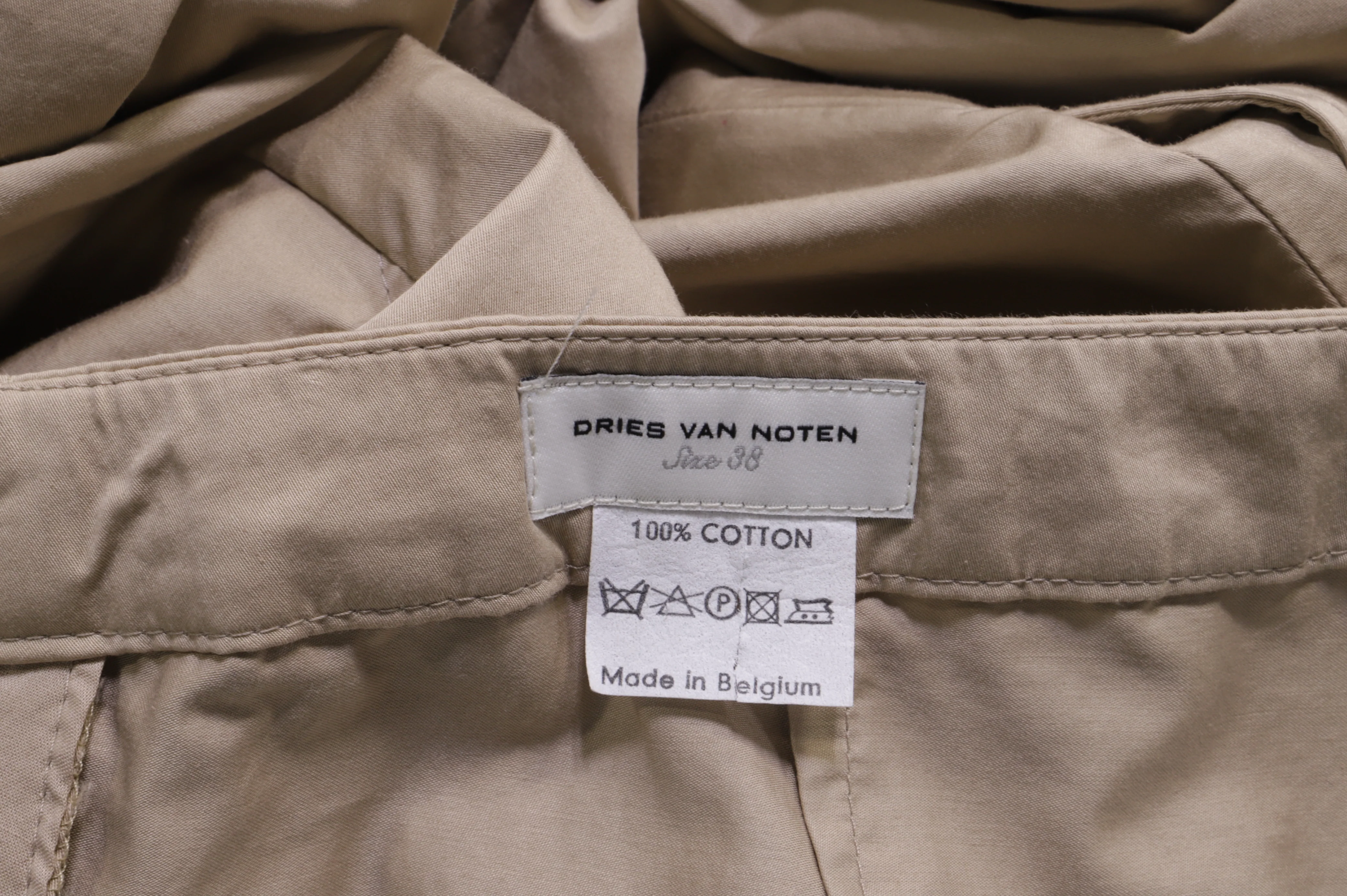 Women's Dries Van Noten Straight-Leg Trousers in Beige Cotton - Image 8