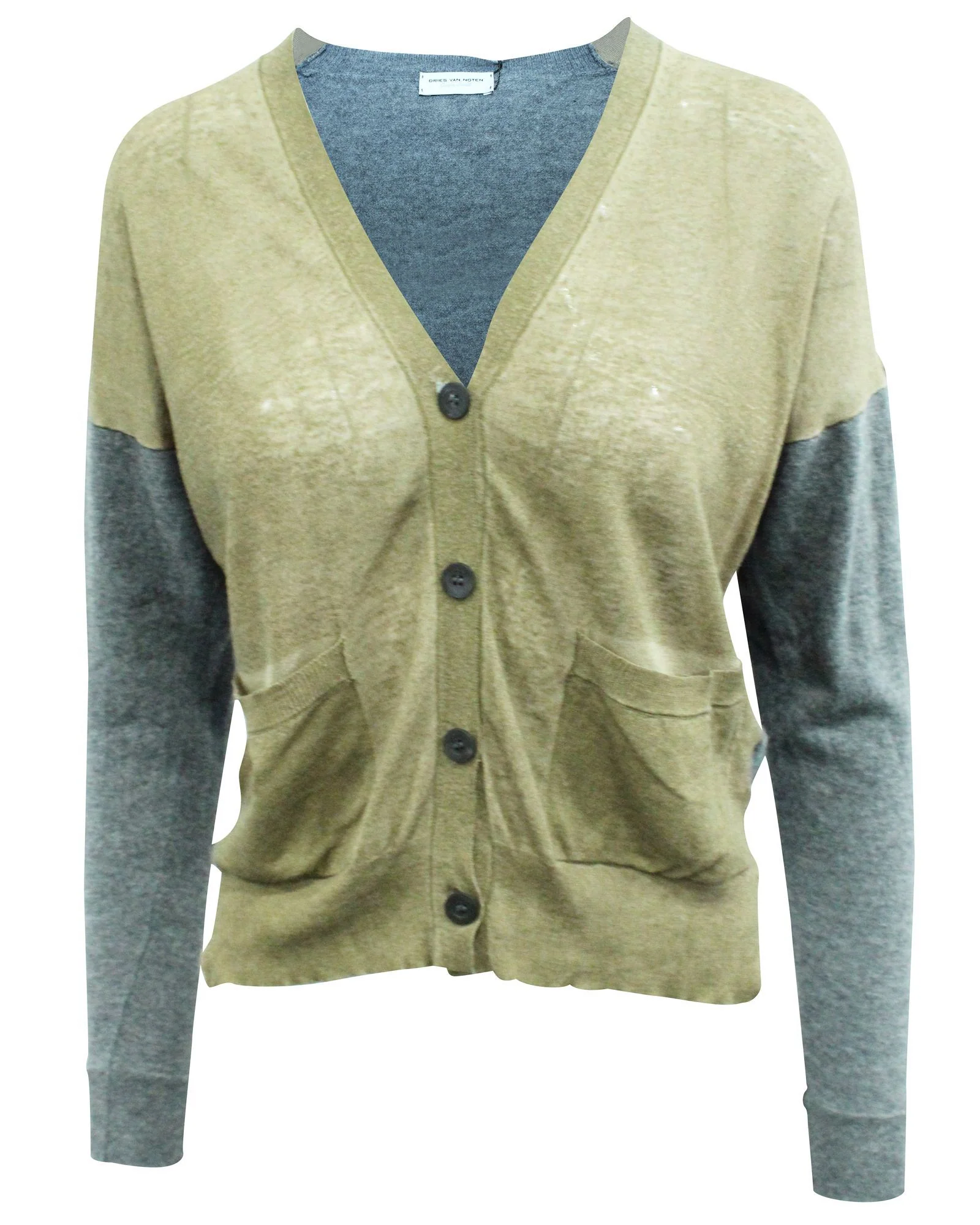 Women's Grey and Brown Cardigan