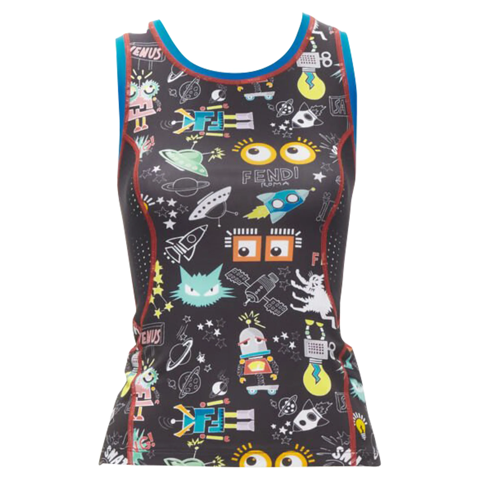 Women's Fendi Activewear FF robot Monster Eye tank top