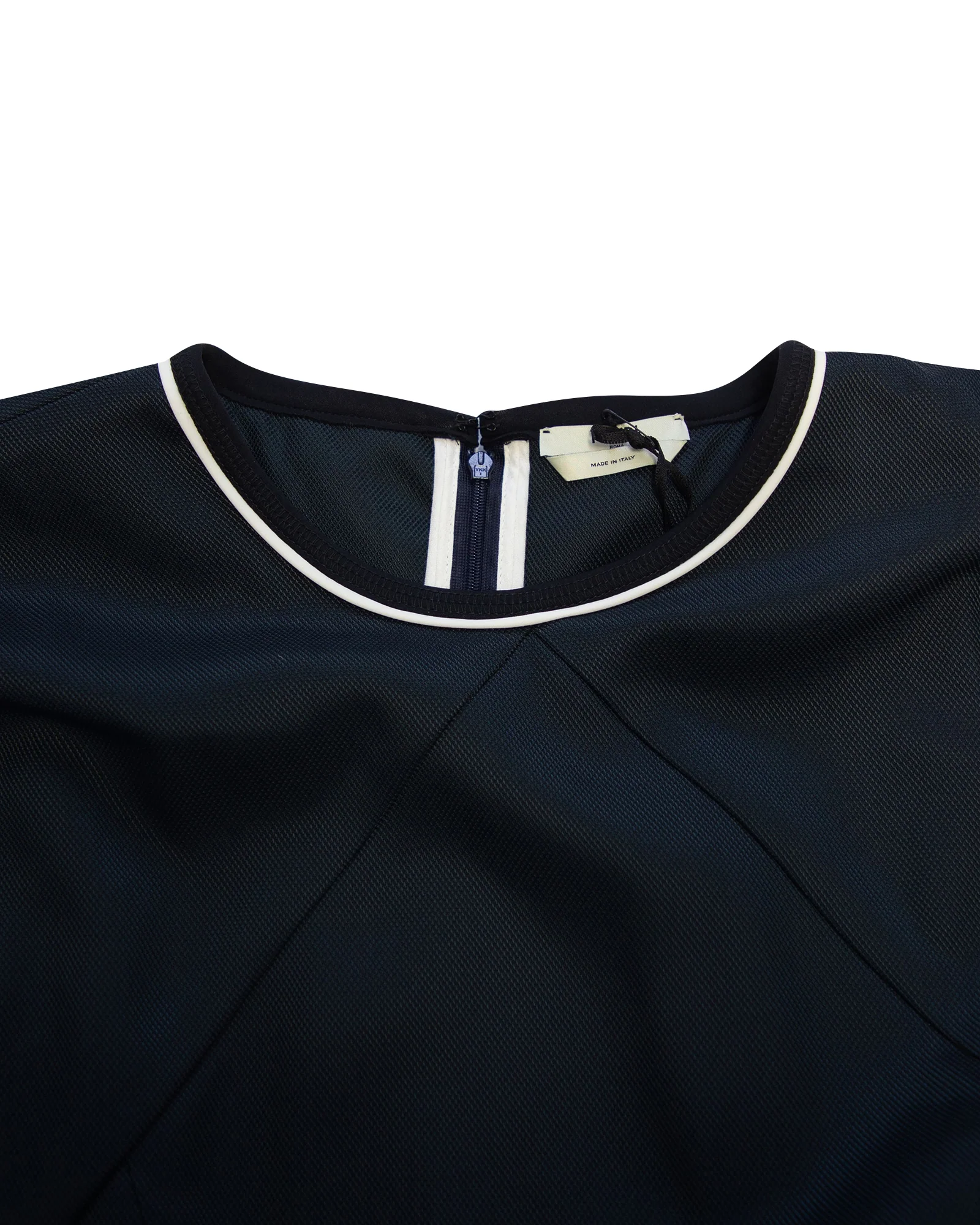 Women's Fendi Dress with Cape and Mesh detail in Navy Blue Polyamide - Image 6