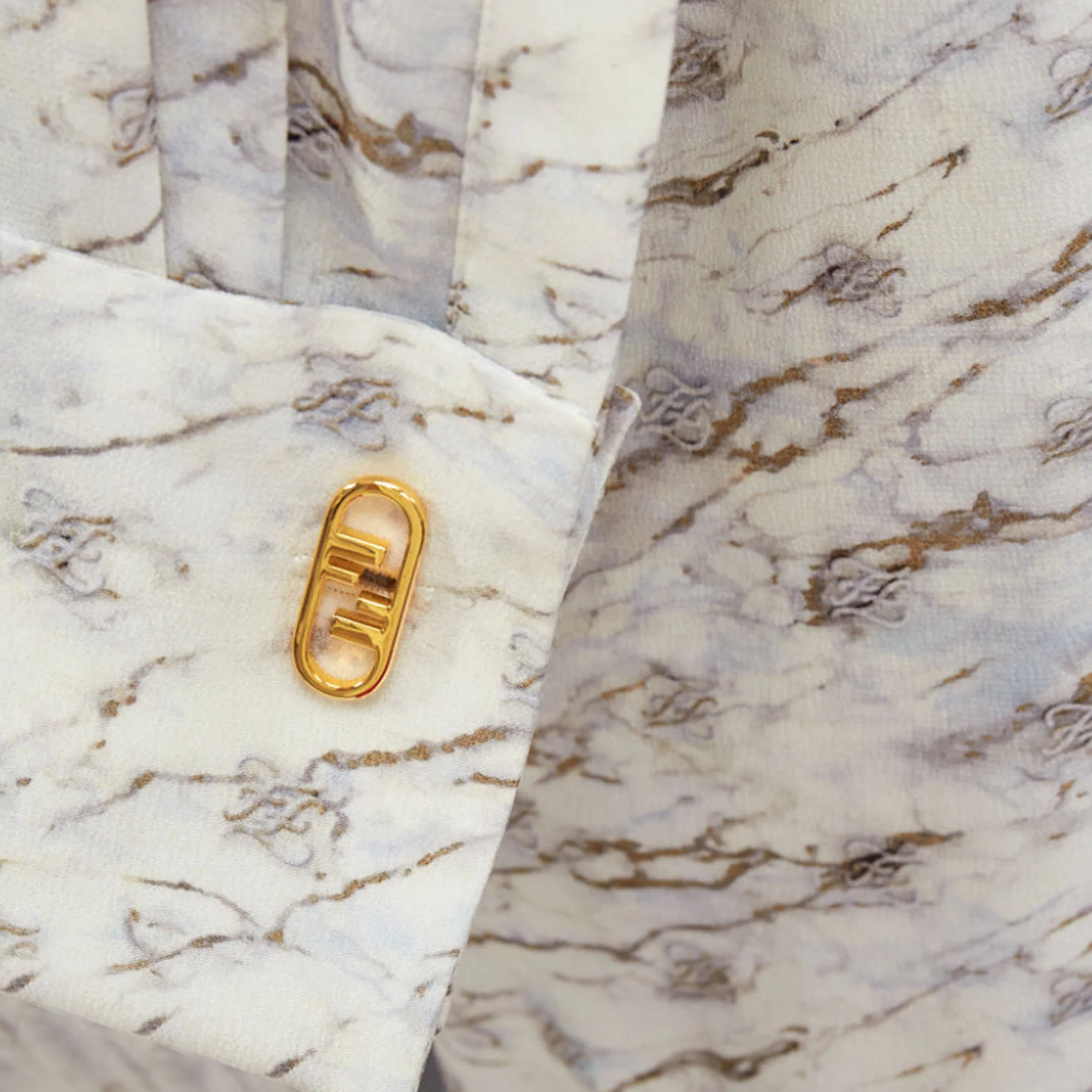Women's Fendi FF Karligraphy Off monogram marble print midi dress - Image 2