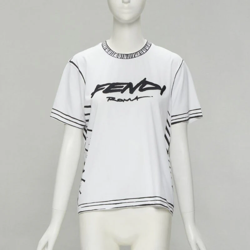 Women's Fendi Joshua Vides cotton print logo t-shirt - Image 7