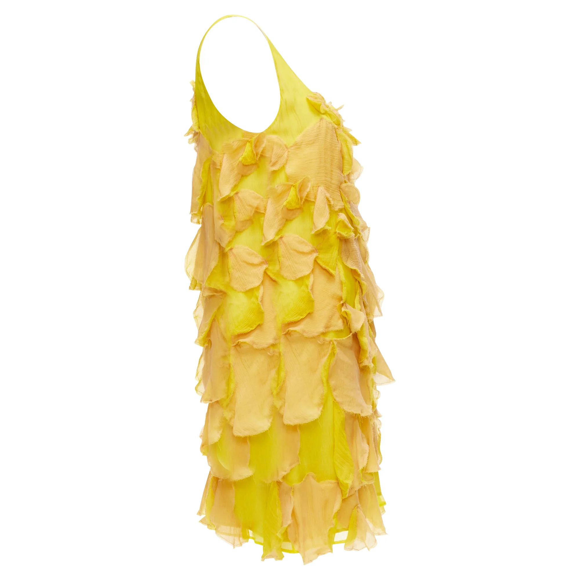 Women's Fendi Silk Overlay Flower Petal Mini Dress - Image 4