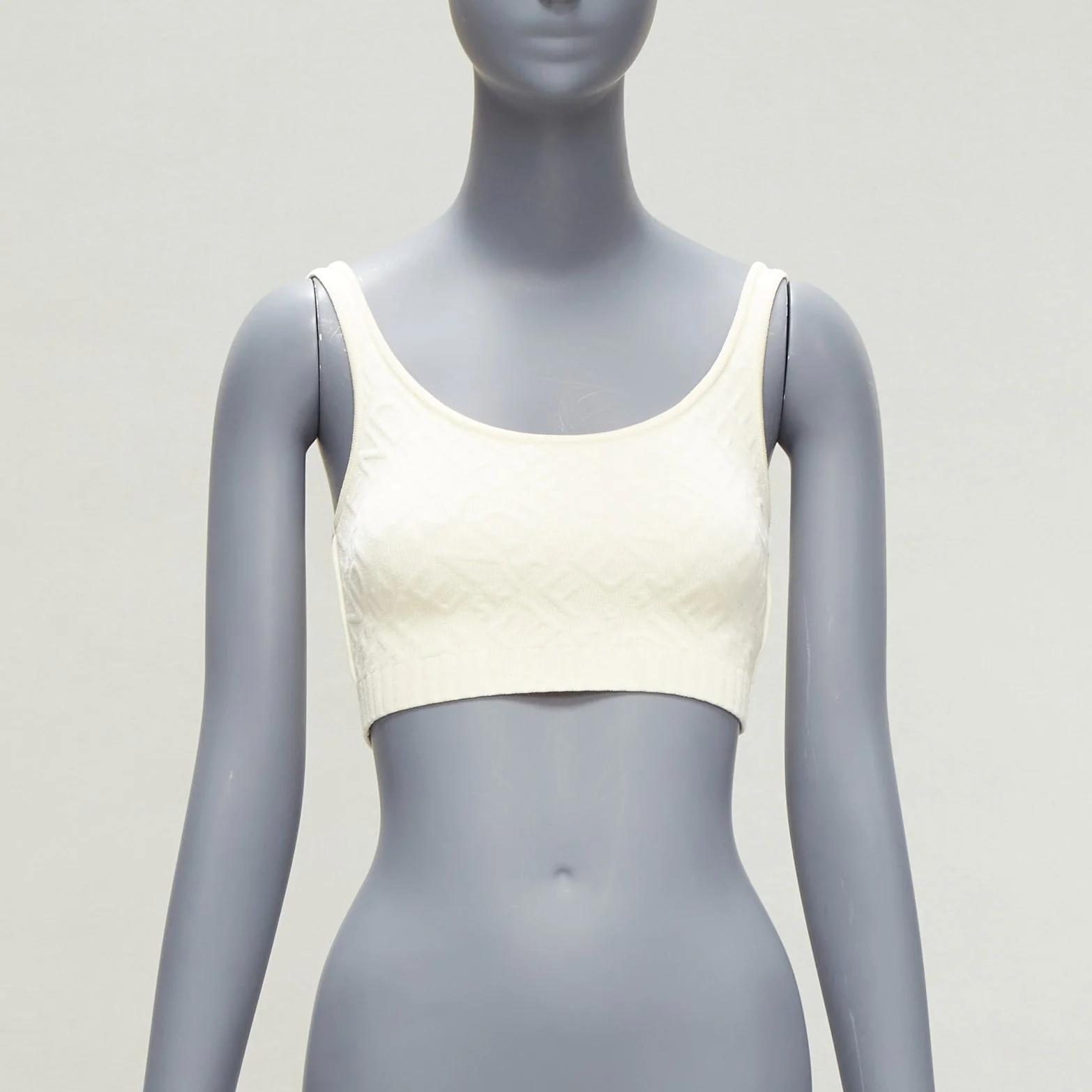 Women's Fendi SKIMS logo jacquard scoop neck bralette crop top - Image 7