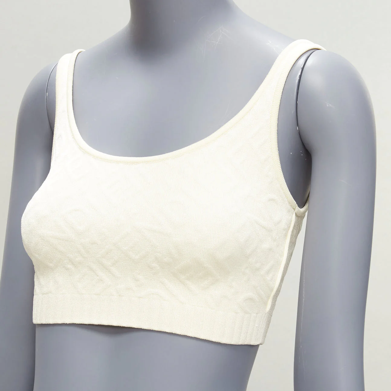Women's Fendi SKIMS logo jacquard scoop neck bralette crop top - Image 8