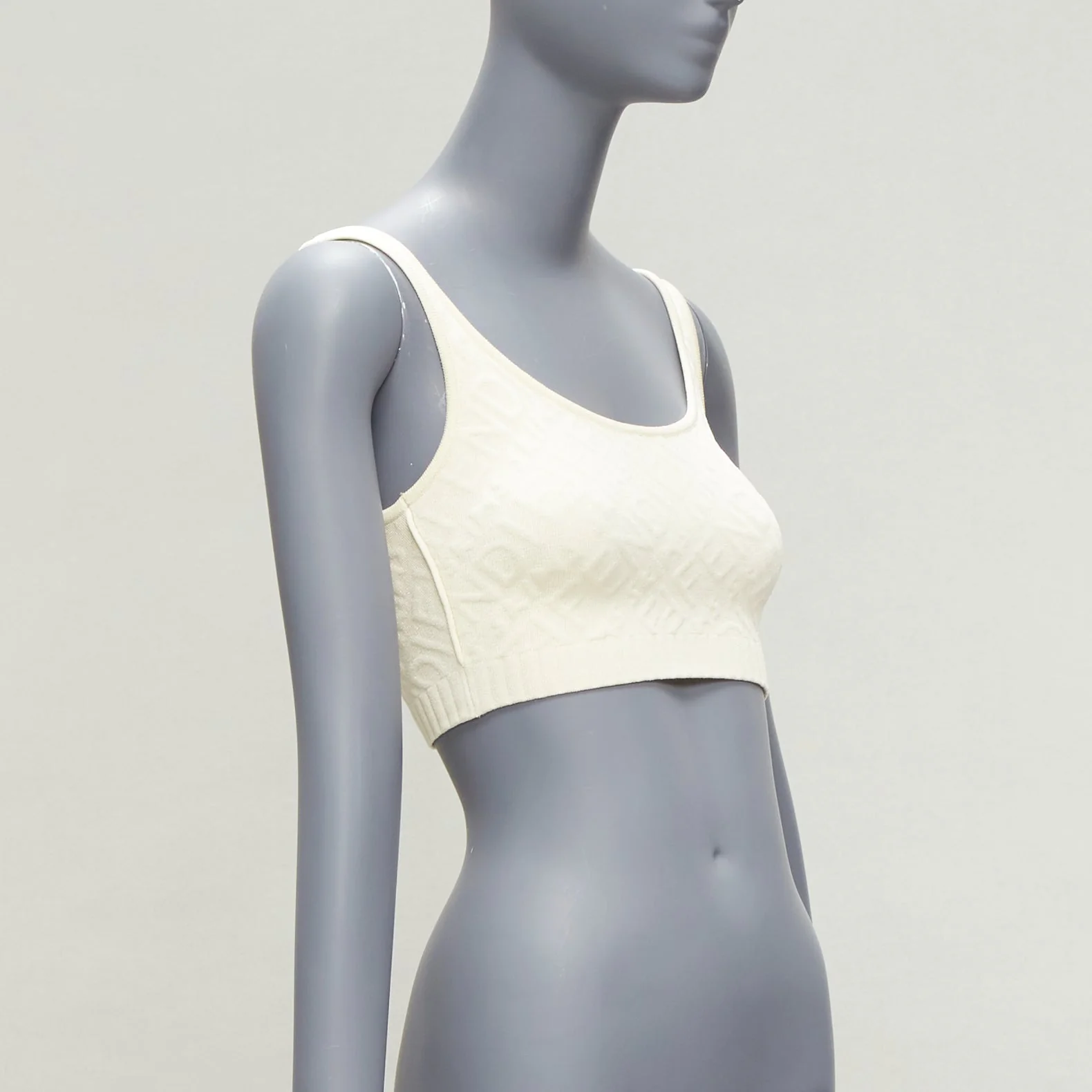 Women's Fendi SKIMS logo jacquard scoop neck bralette crop top - Image 9