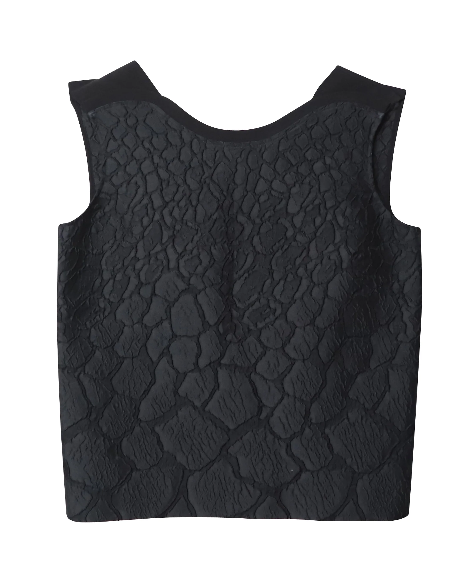 Women's Fendi Sleeveless Floral Tonal Brocade Top in Black Polyester - Image 5