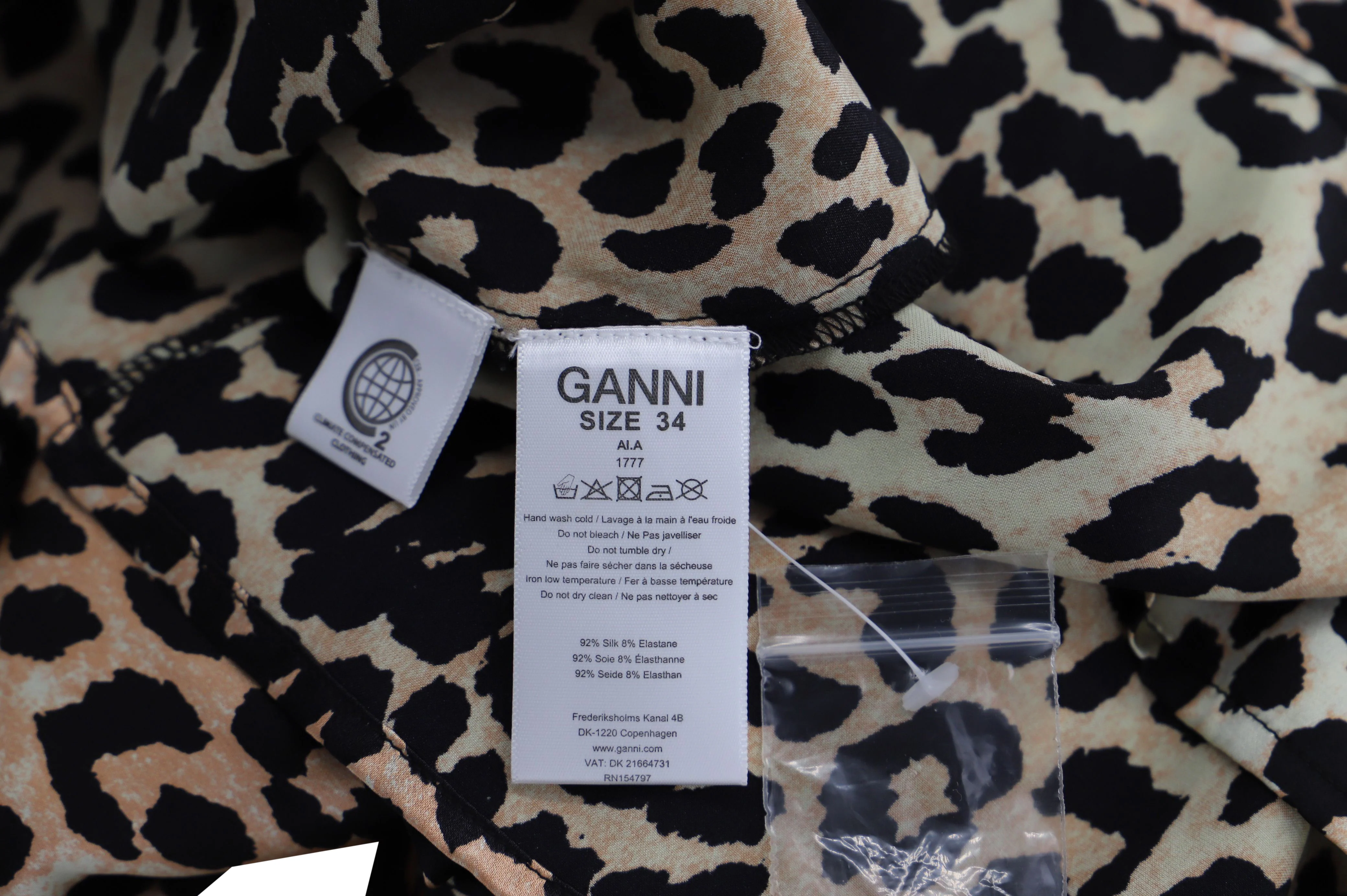 Women's Ganni Blakely Leopard Print Mini Dress in Brown Silk Blend - Image 5