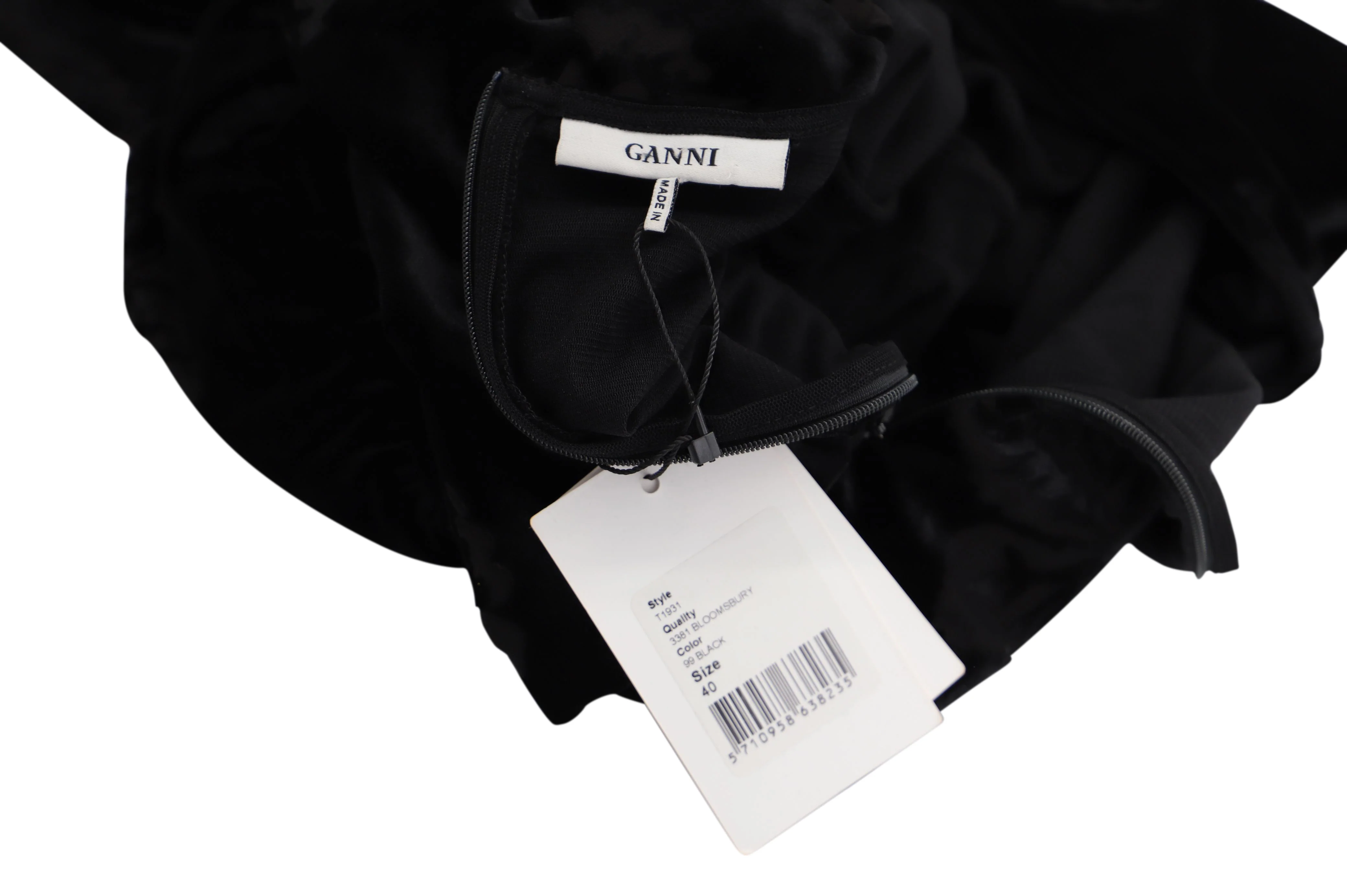 Women's Ganni Bloomsbury Dress in Black Polyester - Image 5