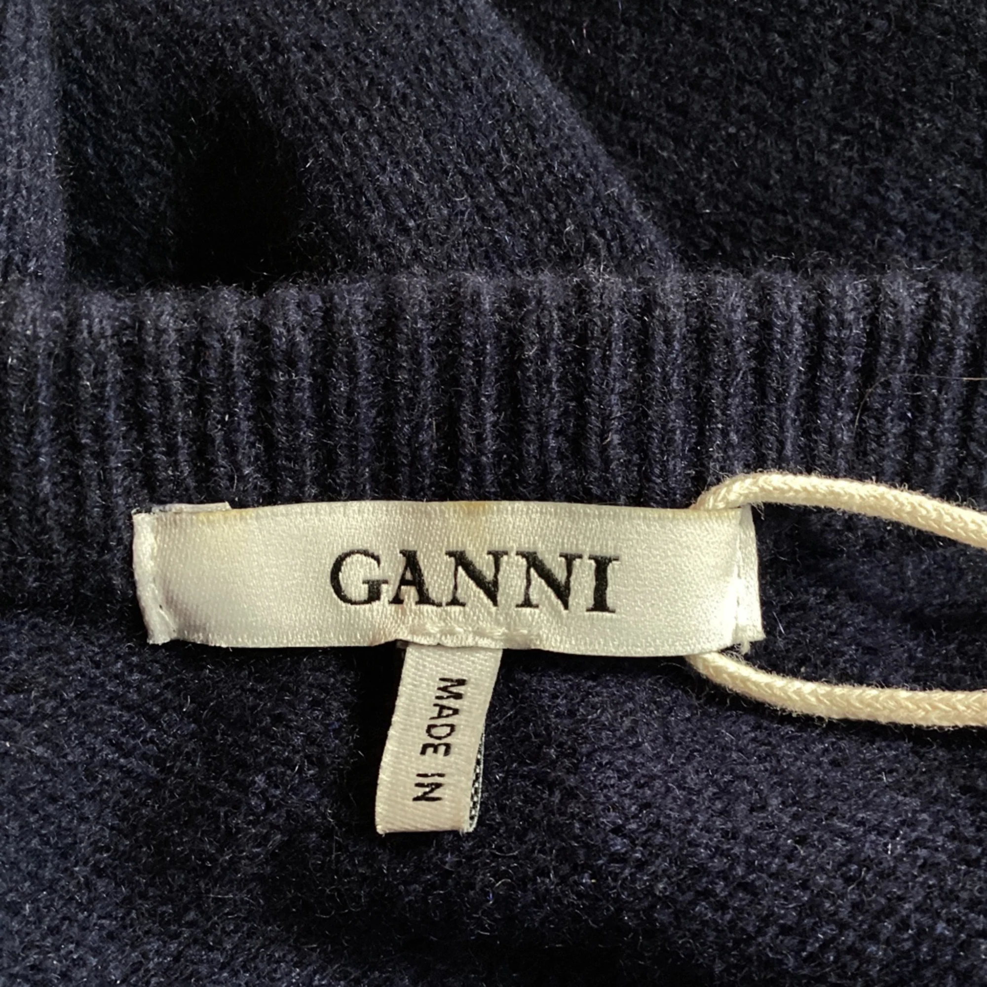 Women's Ganni Mini Dress in Navy Blue Merino Wool - Image 5