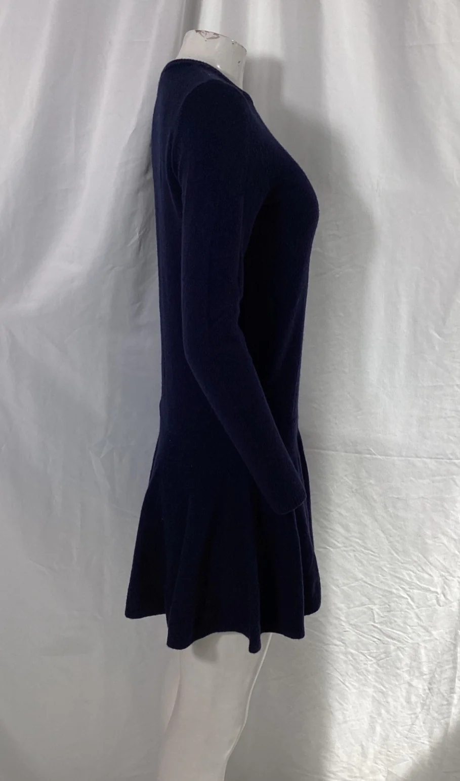 Women's Ganni Mini Dress in Navy Blue Merino Wool - Image 8