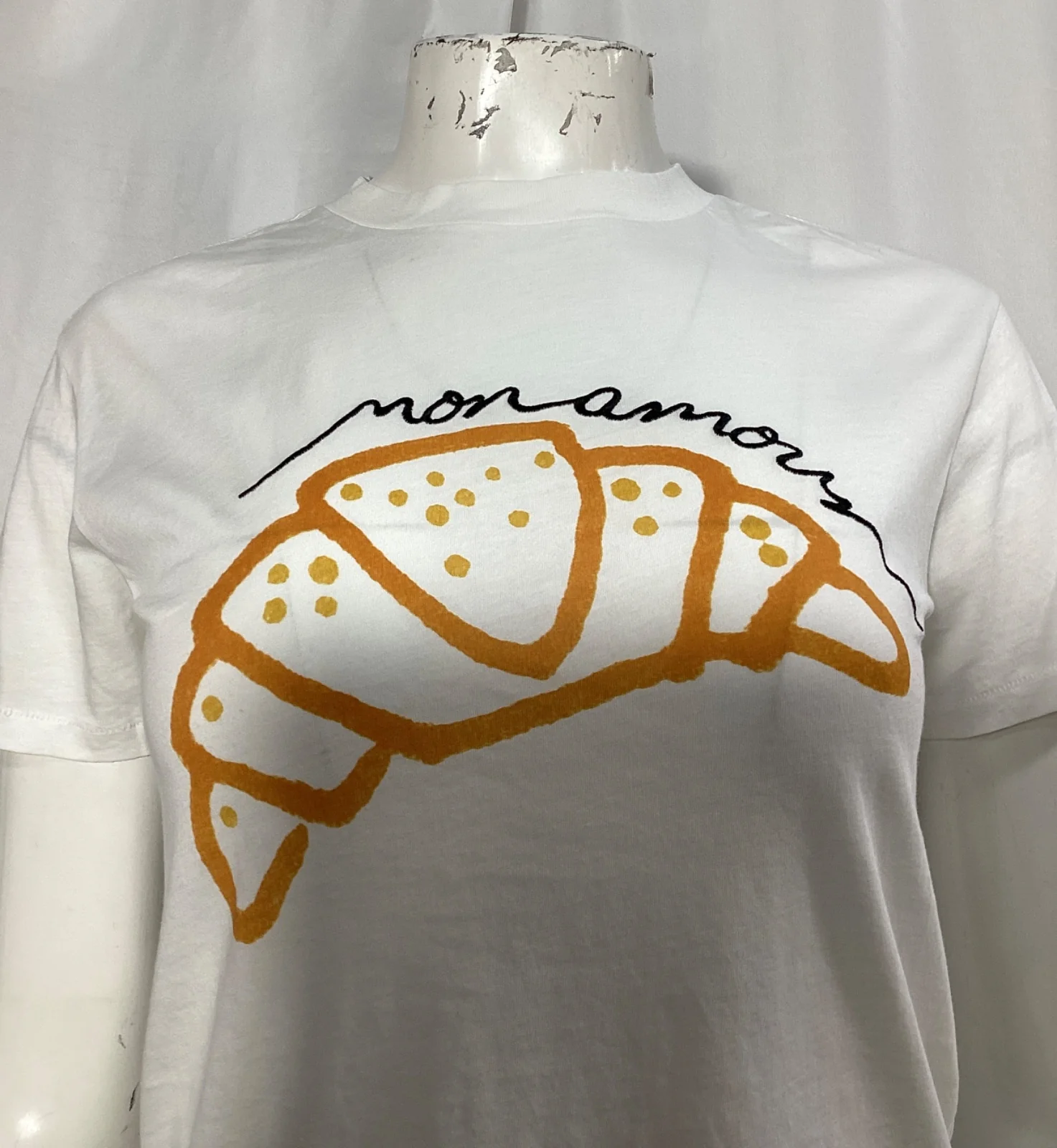 Women's Ganni Moulin Croissant Print T-shirt in White Cotton - Image 10