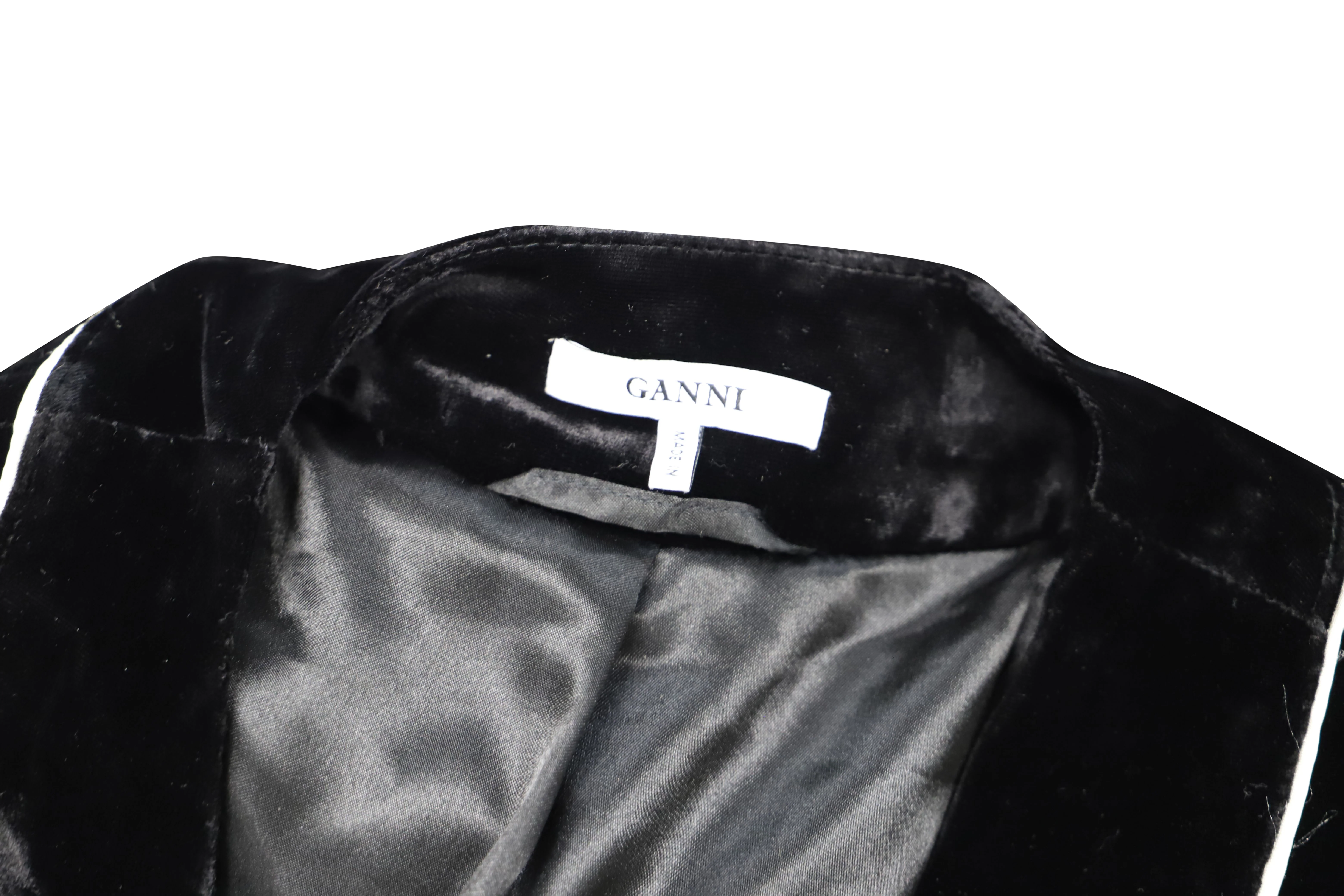 Women's Ganni Rodier Velvet Jacket in Black Rayon - Image 3