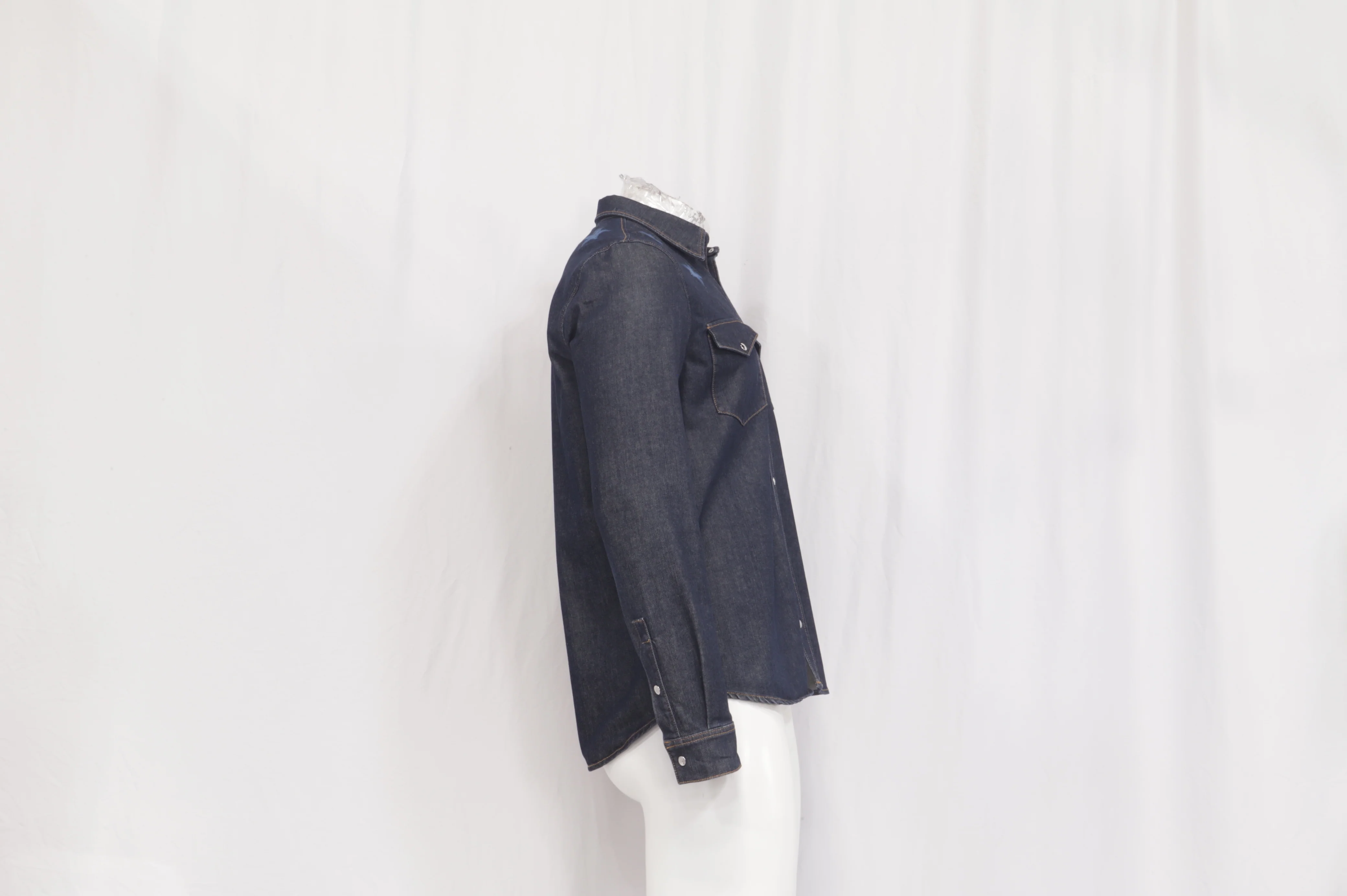 Men's Givenchy Star-Embroidered Button-Down Denim Shirt in Blue Cotton - Image 9