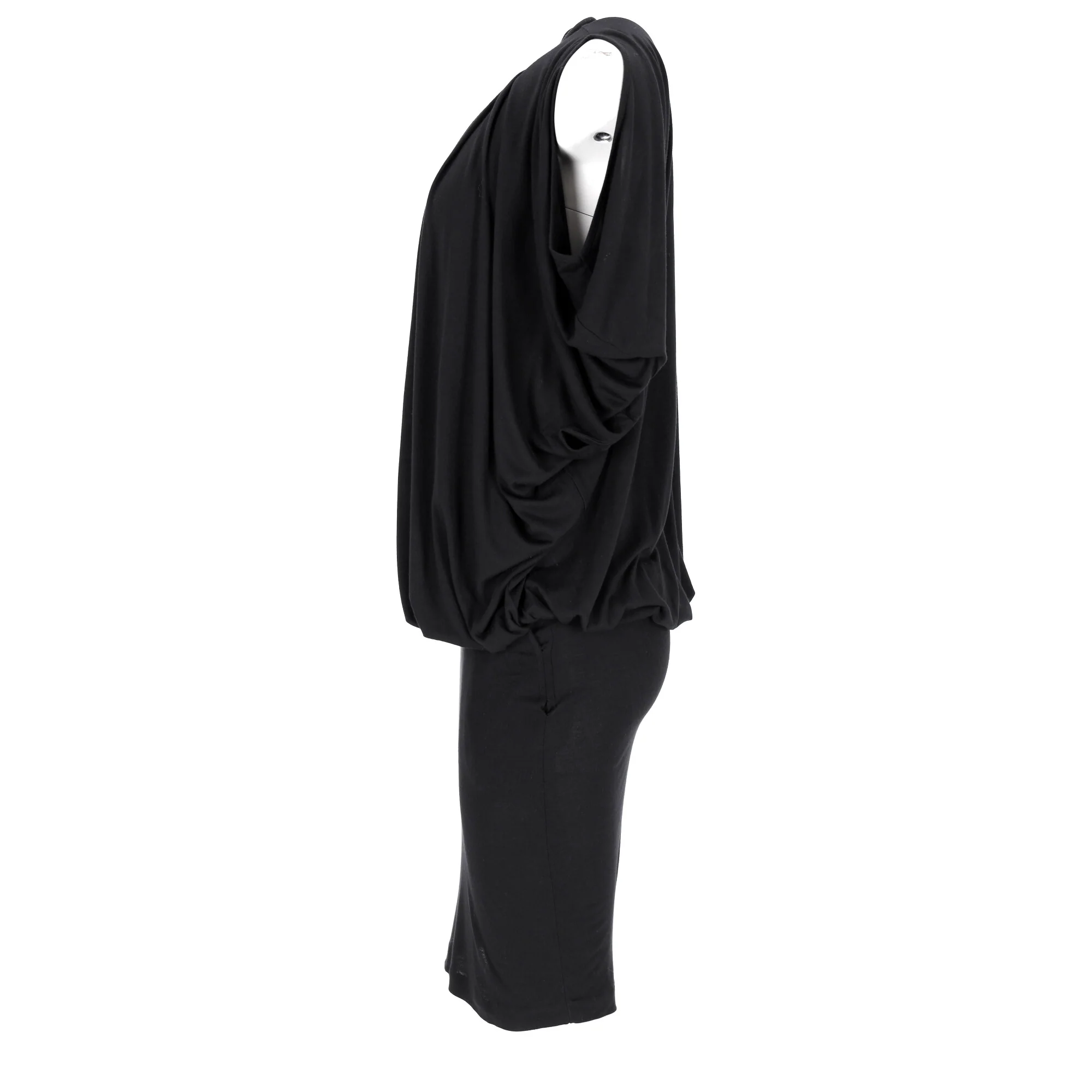 Women's Givenchy Cold Shoulder Knee Length Dress in Black Viscose - Image 6