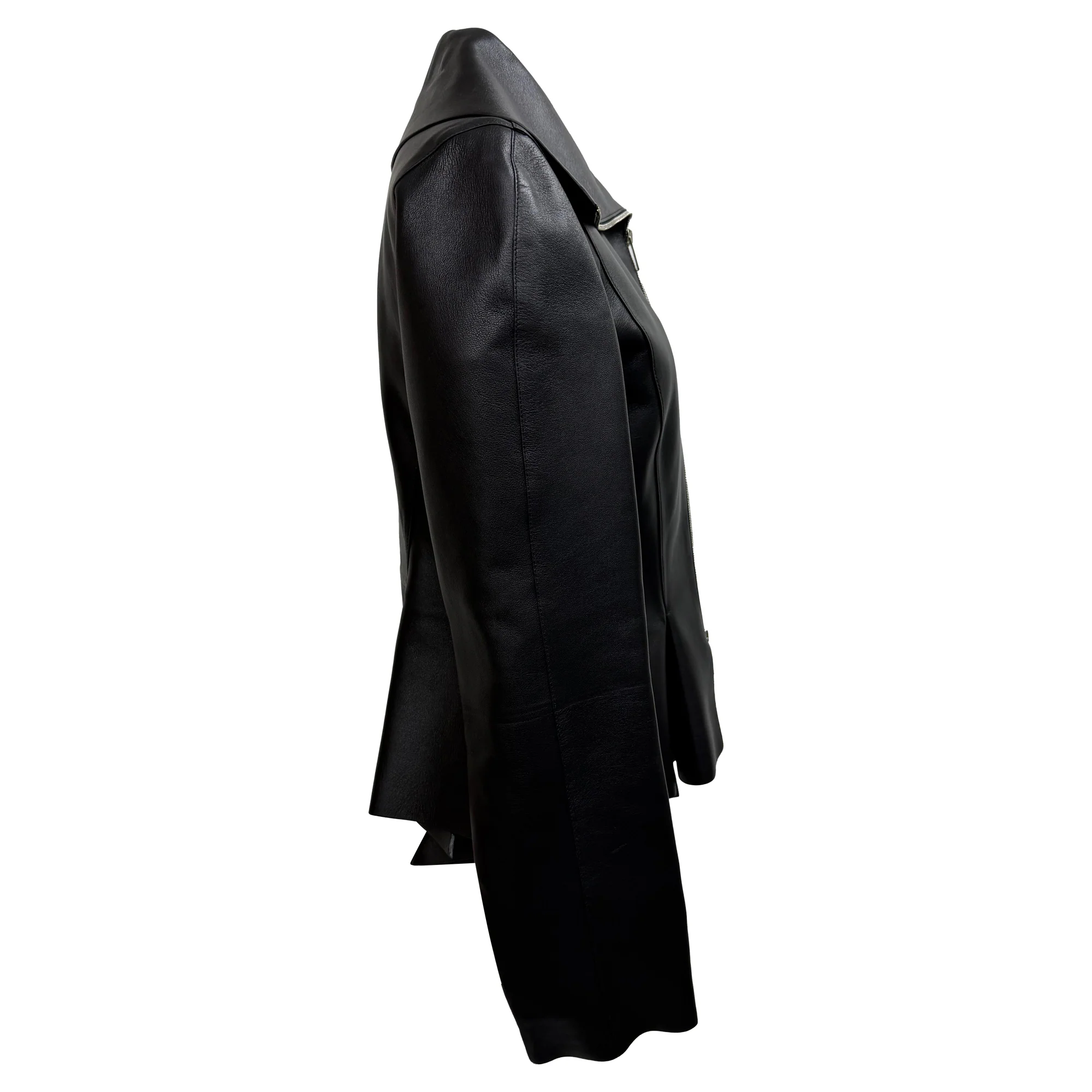 Women's Givenchy Peplum Jacket in Black Leather - Image 2