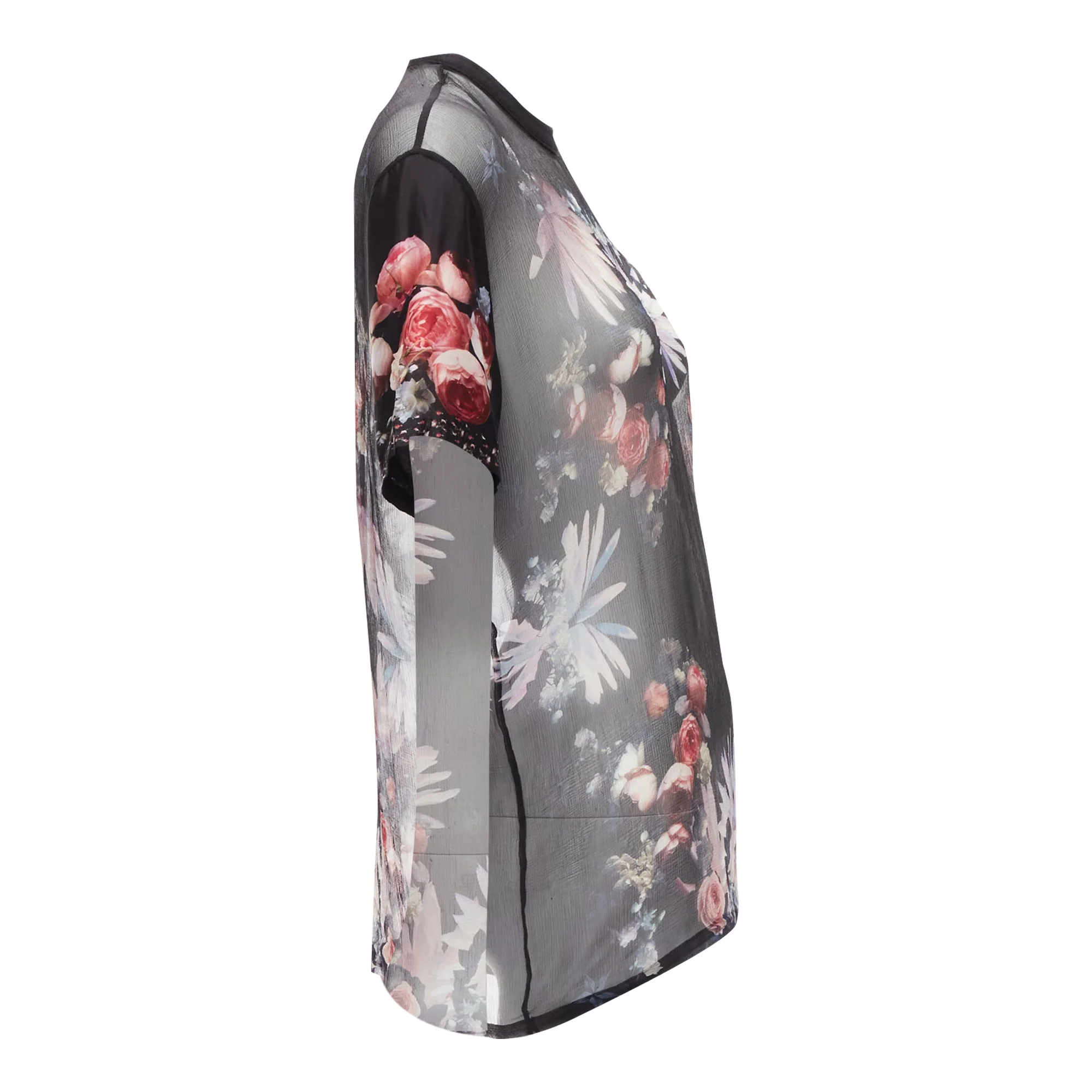Women's Givenchy Riccardo Tisci floral sheer romantic goth tshirt - Image 4