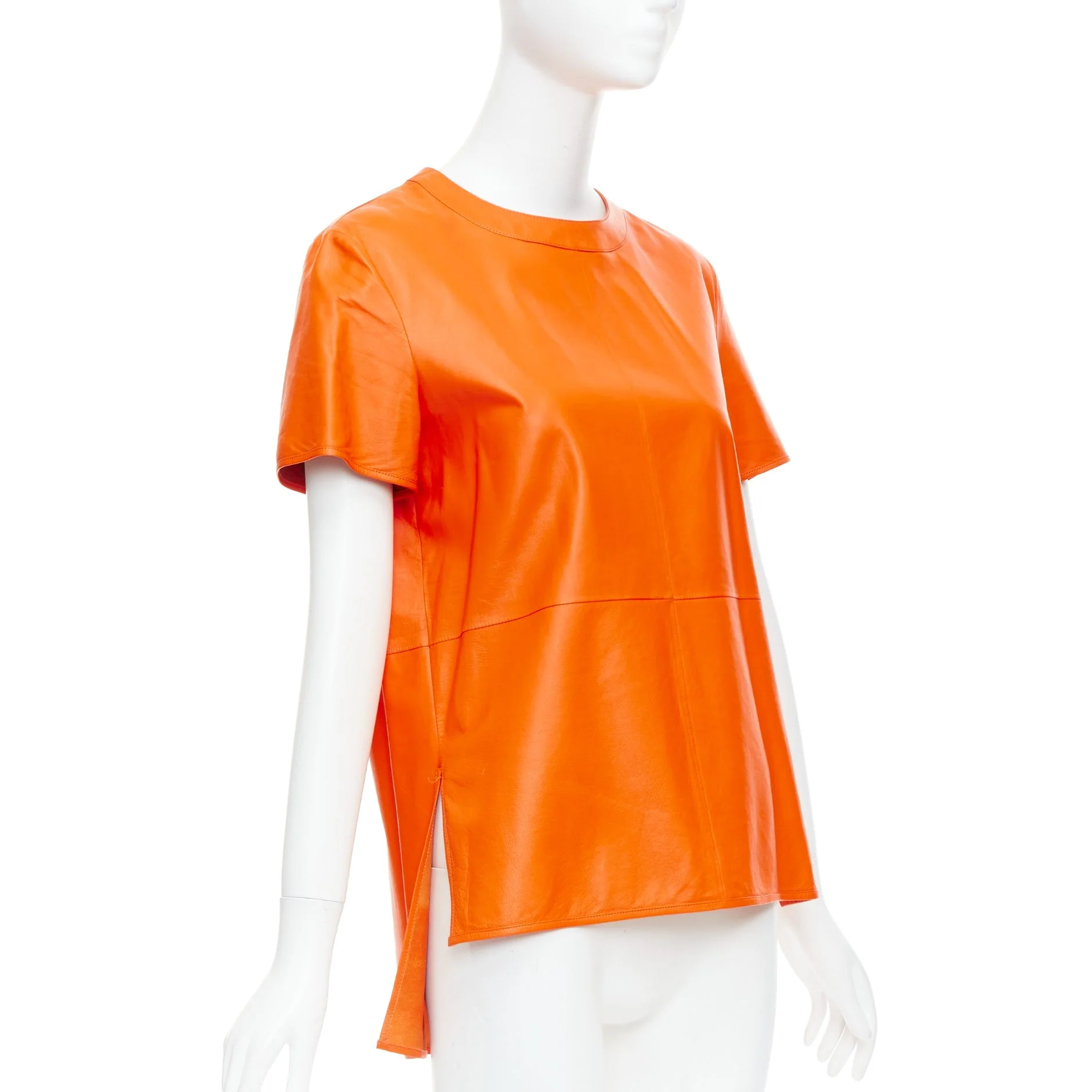 Women's Givenchy riccardo tisci lambskin leather hi-low shirt - Image 7
