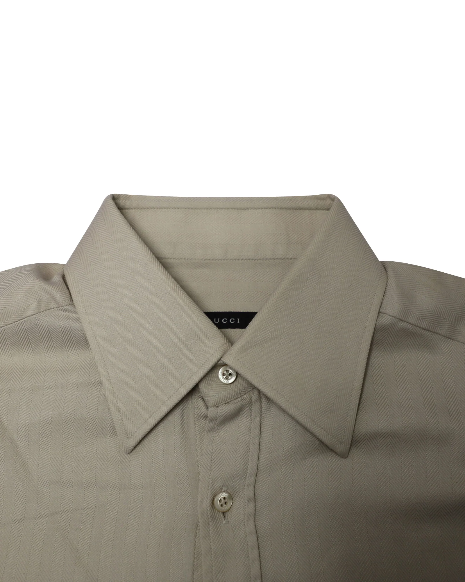 Men's Gucci Button Down Shirt in Beige Cotton - Image 3