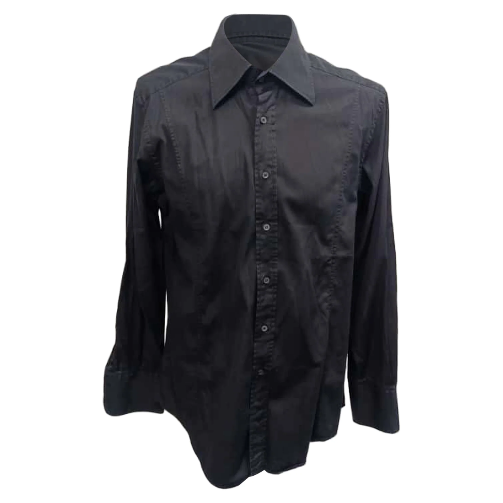 Men's Gucci Button Down Shirt in Black Cotton